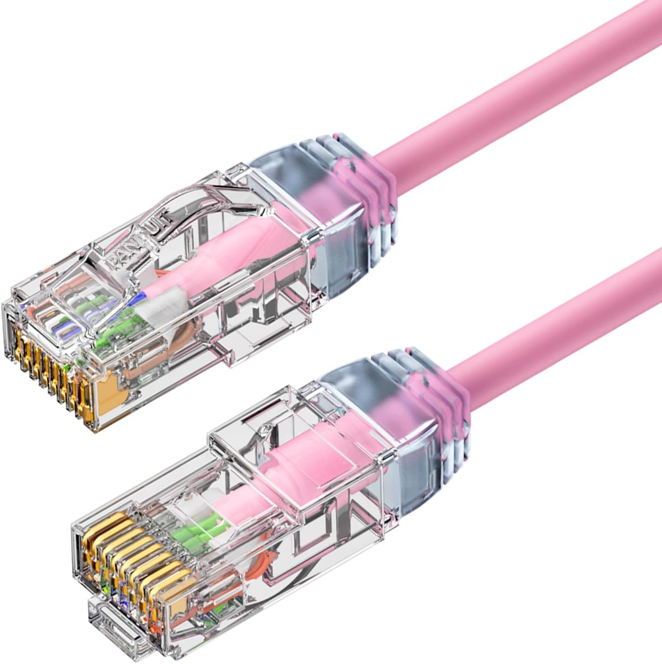 Panduit Cat6 Ethernet Patch Cable, 1000Mbps Small Diameter RJ45 Internet LAN Computer Patch Cable for Router, Modem, Switch, Gaming Consoles, Streaming Devices (Pink, 2M) - 1M, Pink