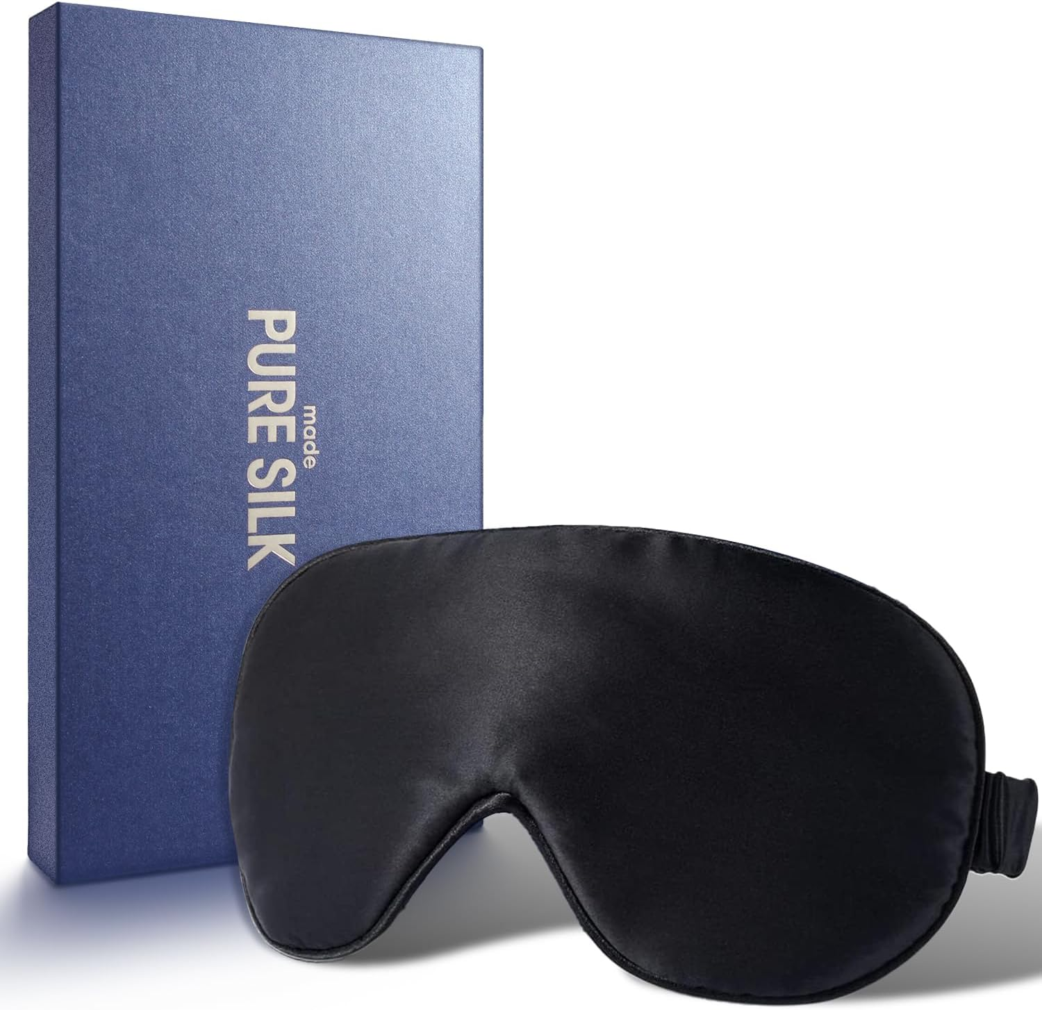 Eye Mask,100% Mulberry High-End Pure Silk Sleep Mask with Gift Box, H HOME-MART Luxuriously Padded Silk Eye Sleeping Mask Silk Eye Mask Comfortable Soft Silk Sleep Masks for Men Women Traveling