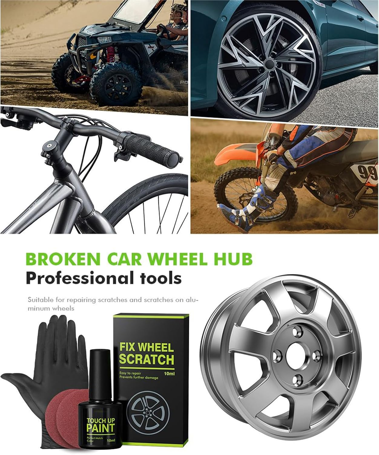 Wheel Scratch Repair Kit for Curb Rash - 10Ml Waterproof Rust Proof Auto Accessory - Car Paint Repair,For Home Professional Automotive Vehicle Maintenance Detailing Auto Supplies image number 6