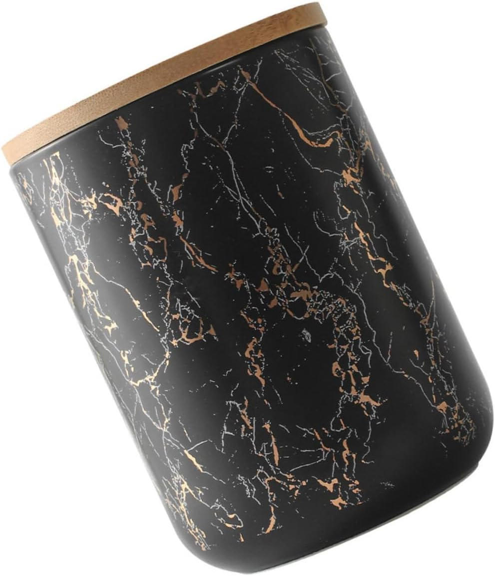 FELTECHELECTR 1Pc Marble Sealed Storage Jar Lid for Kitchen Elegant Candy Snack Container for Dried Fruits Coarse Grains Practical Home Organization image number 3