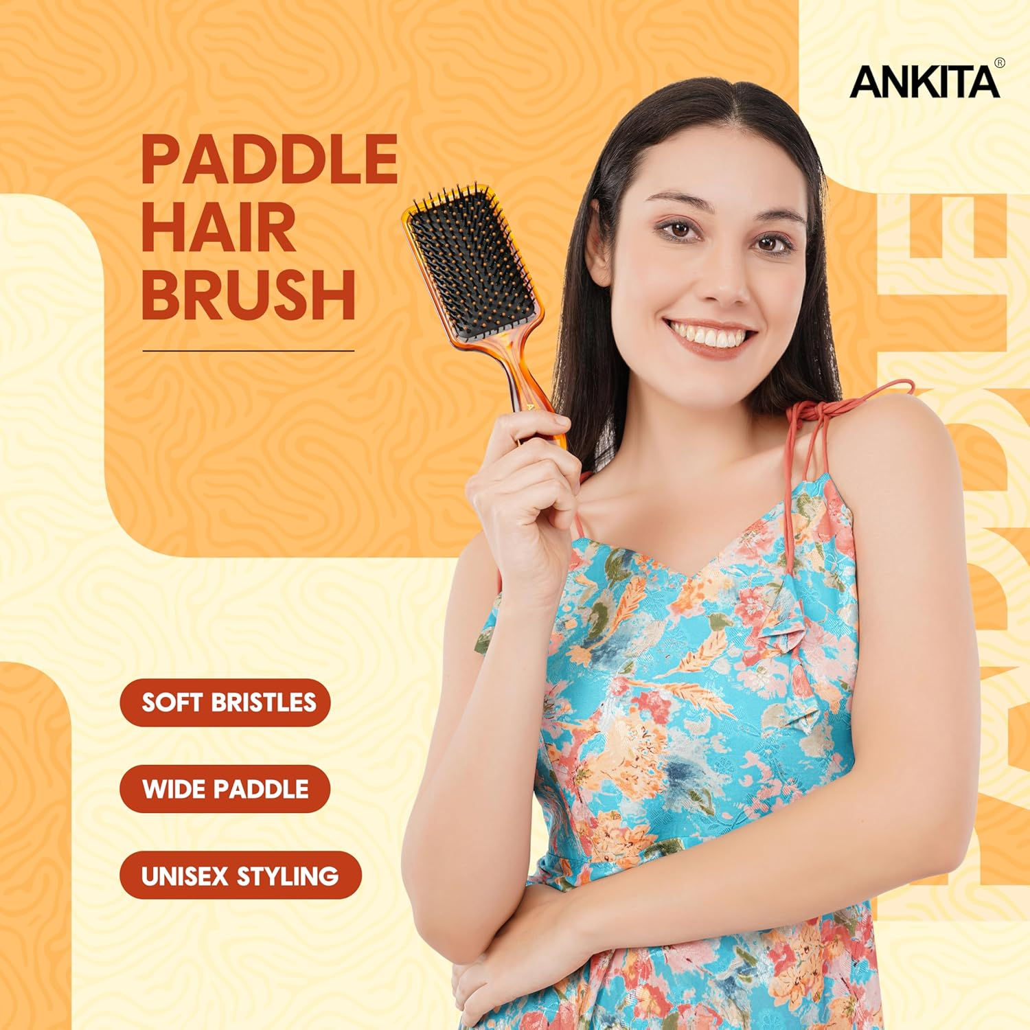 Ankita Paddle Hair Brush (Mini Handle) | Handy Hair Brush | Hair Brush for Men and Women | Hair Brush under 200 | image number 1