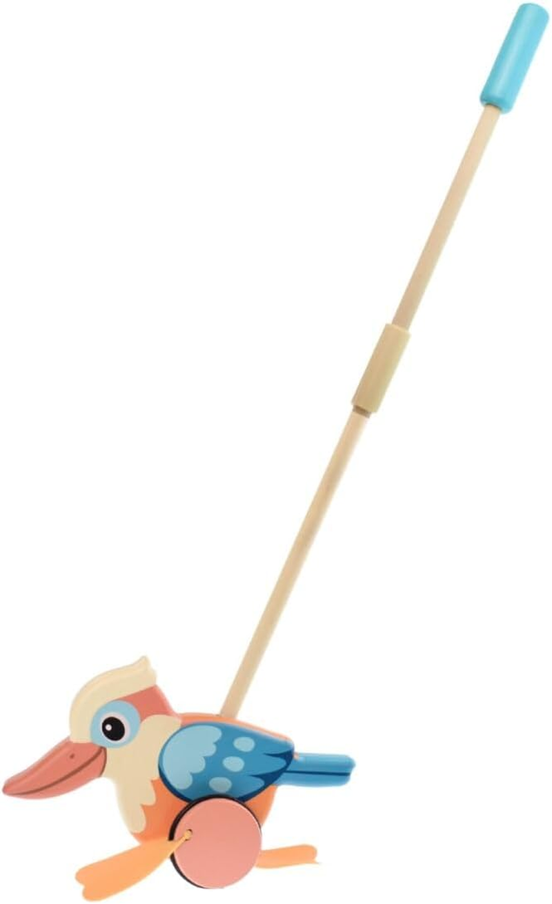 Koala Dream Push along Kookaburra &ndash; Wooden Toddler Push Toy &ndash; FSC Certified Timber, Designed in Australia image number 2