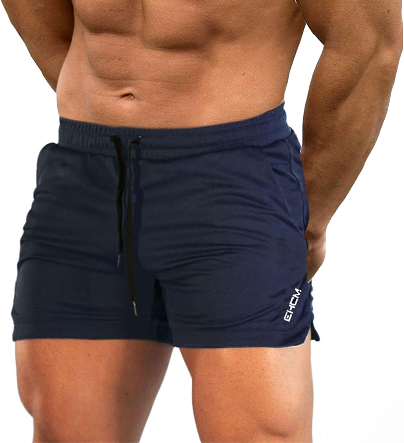 Men'S Gym Running Shorts - Workout Athletic Bodybuilding Fitness with Pockets, Quick Dry Training Football Pant for Running and Sports