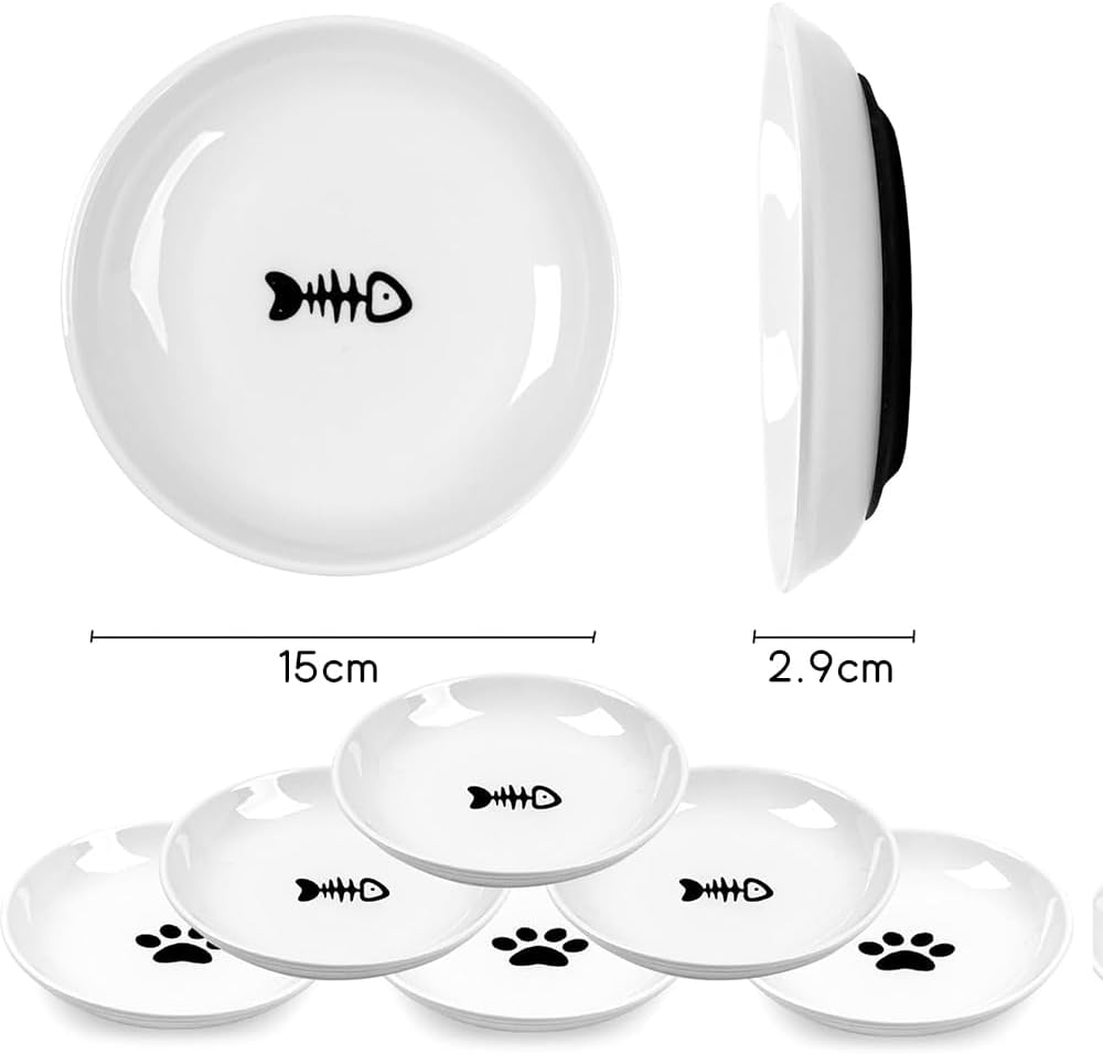 6 Packs Cat Food Bowl, Wide and Shallow Dishes, Non Slip Silicone Bottom, Blending Practicality with Pet Friendly Design, anti Whisker Fatigue Cats Bowl Set for Indoor Cats, Small Dogs image number 4