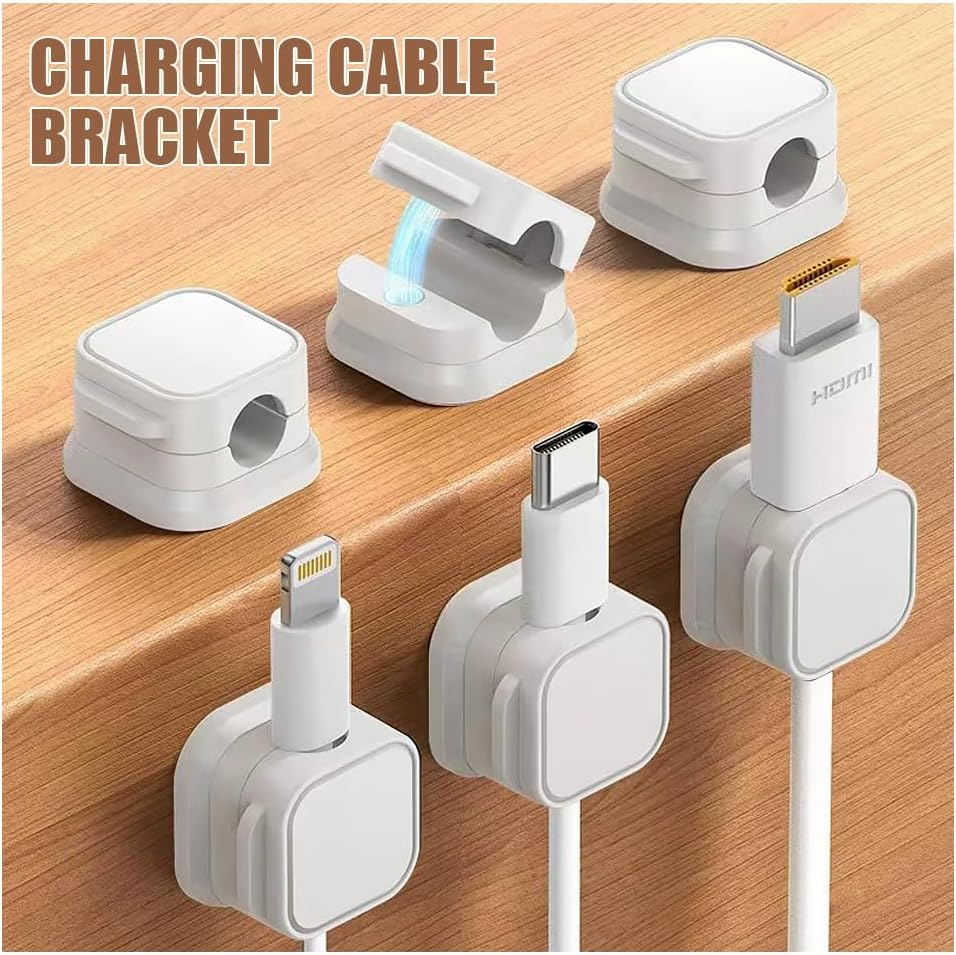 8 Pcs Magnetic Cable Clips Adhesive Cord Management Holder, Charger Cable Tidy Holder Storage Clip, Wire Desk Organizer for Phone, Home Office Kitchen image number 1