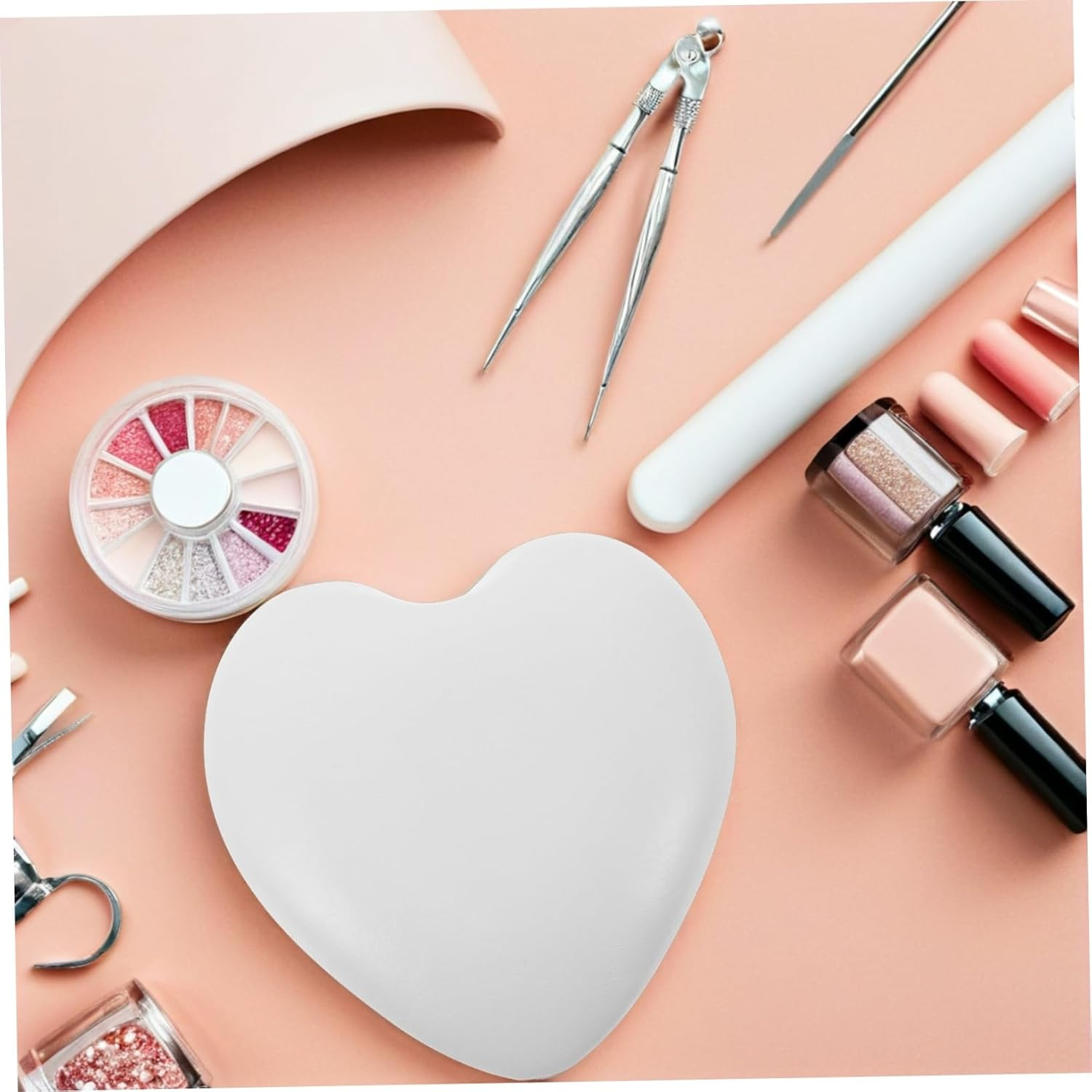 DEARMAMY Nail Arm Rest: Heart Shaped Memory Foams Ergonomic Nail Tech Arm Rest Pillow - Manicure Elbow Pad Soft Hand Cushion for Manicure Tattoo Hand Care