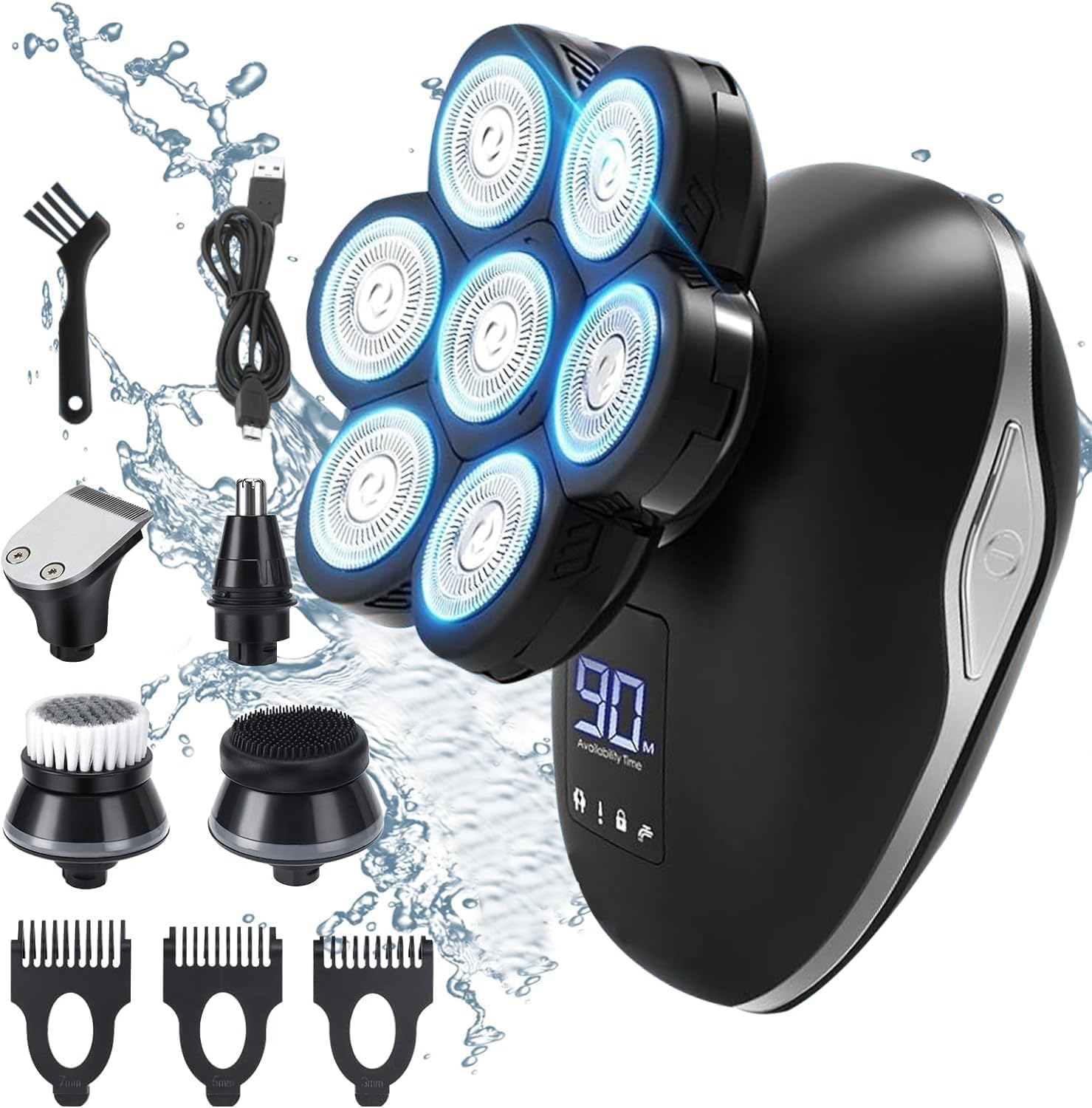 Electric Razor, Electric Shavers Face, Dry Wet Shavers Beard Trimmer Travel Foil Shaver for Men,Dry Wet Shavers Beard Trimmer Travel Foil Shaver, Type-C Charge Idea Men Gift(Black＆Grey)