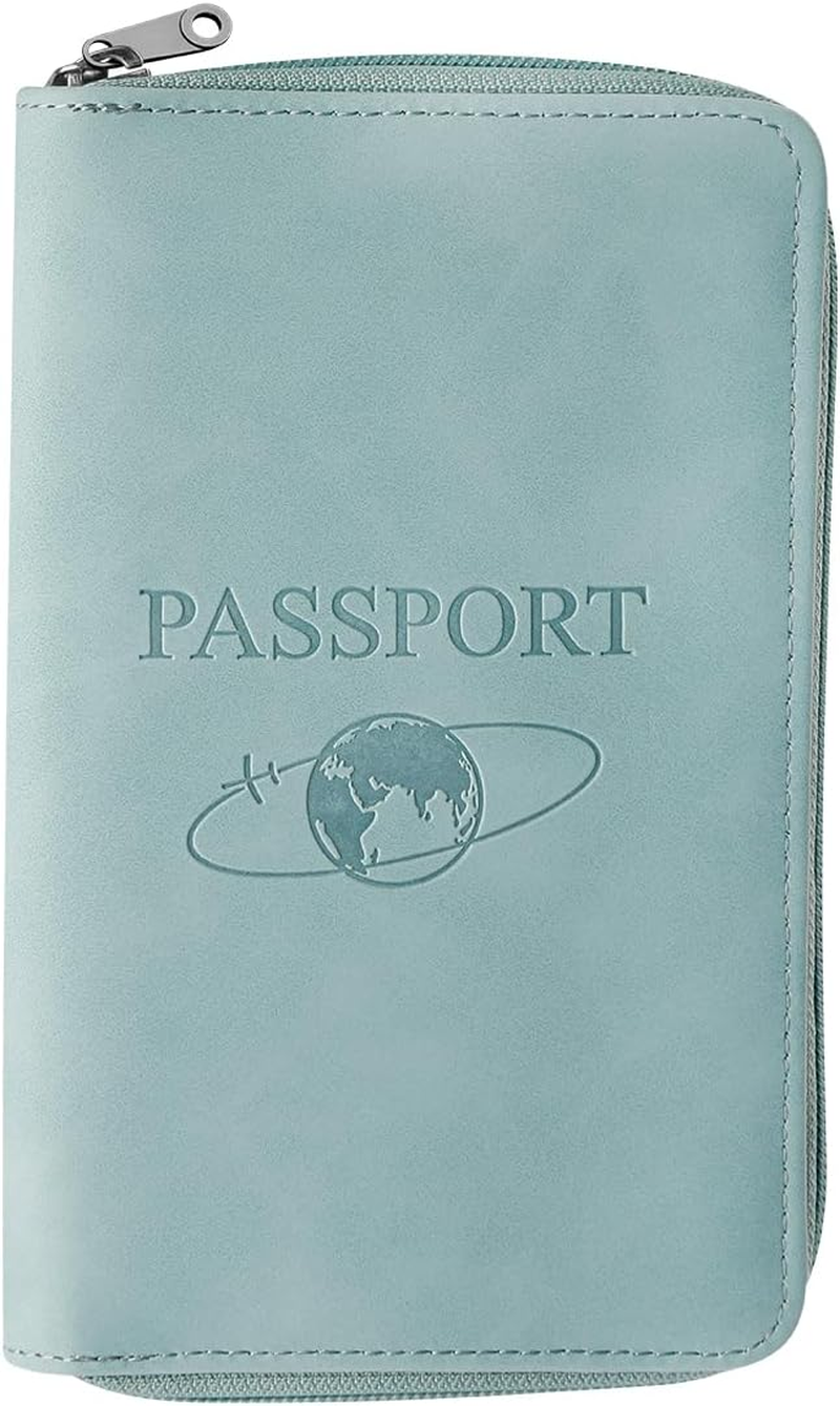 Lotsdonxia Slim PU Leather Passport Holder &ndash; Compact Travel Wallet, RFID Document Organiser with Card Slots, Holiday or Business Essential for Men and Women, Blue, 11.5X19X2.5Cm, Modern