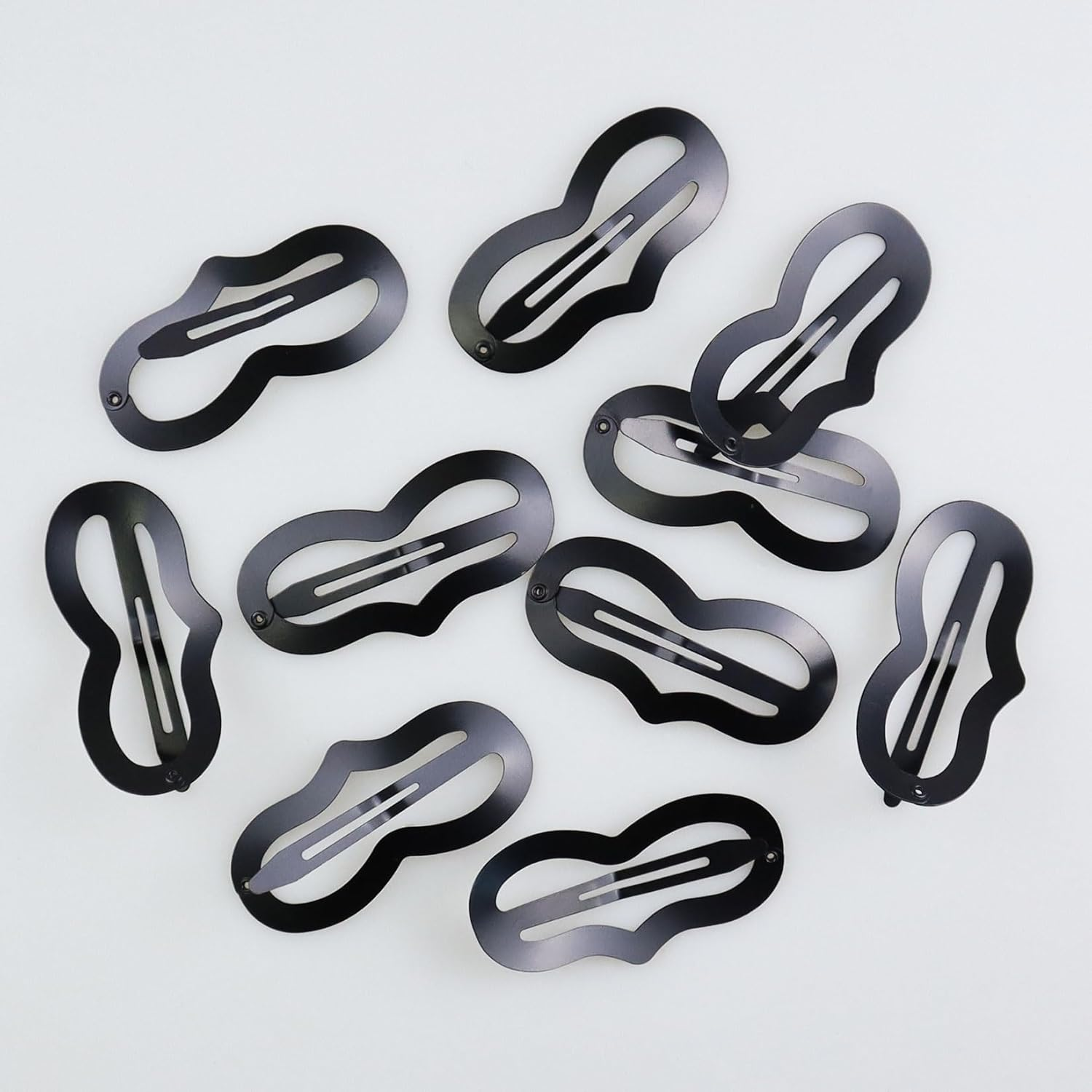 Hair Clips Girls Pack of 10 6 Cm Large Snap Hair Clips Hair Clips Metal Hair Clips Black Hair Clips Hair Accessories Hair Clip for Girls, Men and Women, Heart-Shaped image number 3