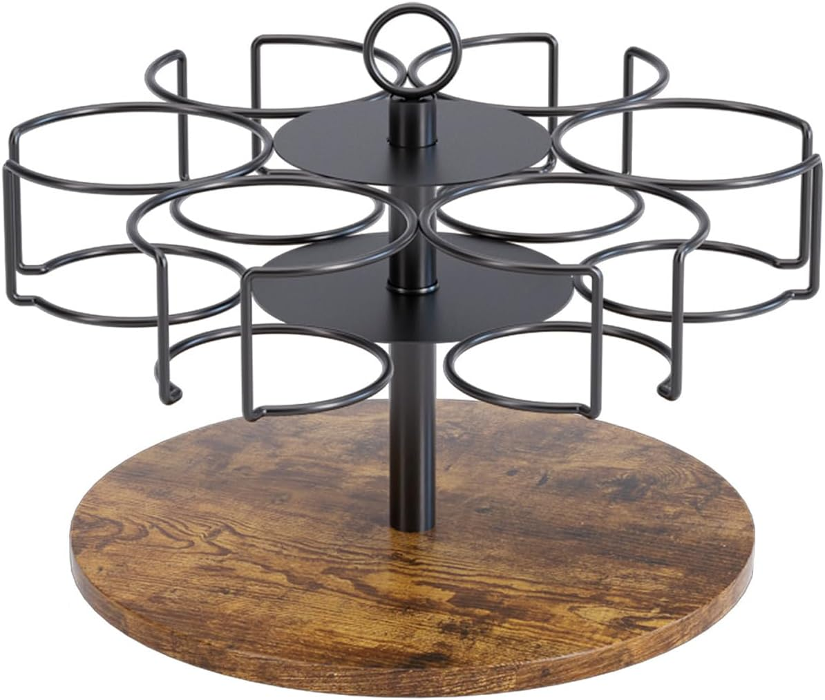 Blissify Water Bottle Organiser for Stanley 40Oz/30Oz Tumbler with Handle & Hooks, Rotating Stanley Cup Organizer Holder, Tumbler Storage Lazy Susan, Vintage Brown