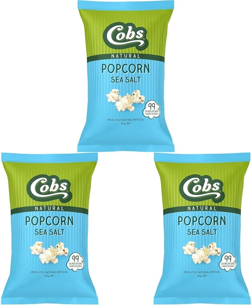 Cobs Natural Sea Salt Popcorn, 80G image number 1