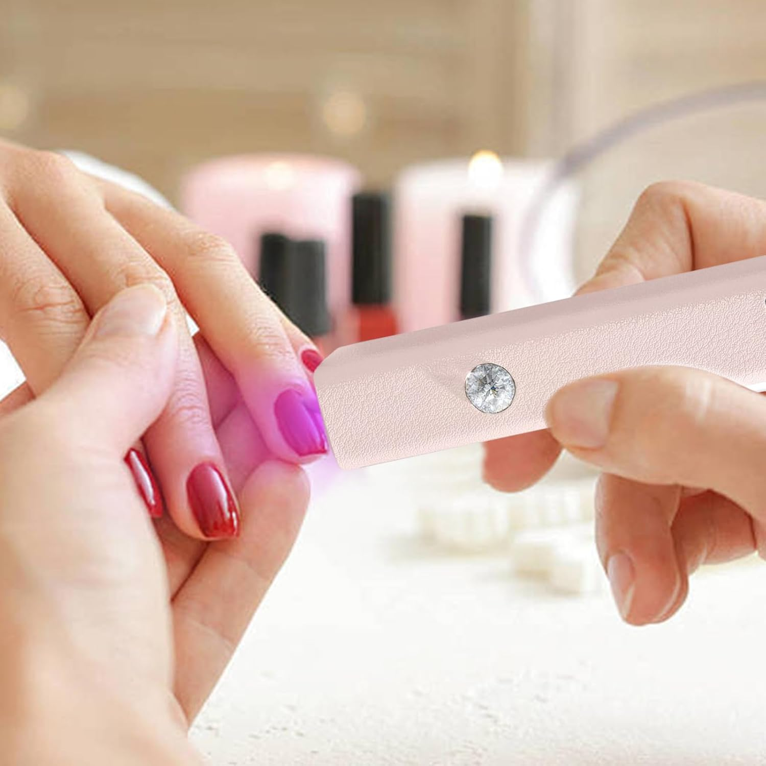 Gel Nail Uv Light,Curing Lamp Nail Magnet Stamp - Handheld Rechargeable Manicure Tool Light for Salon Personal Care Routine Dorm Manicure Counter Travel Home Room Bathroom image number 2