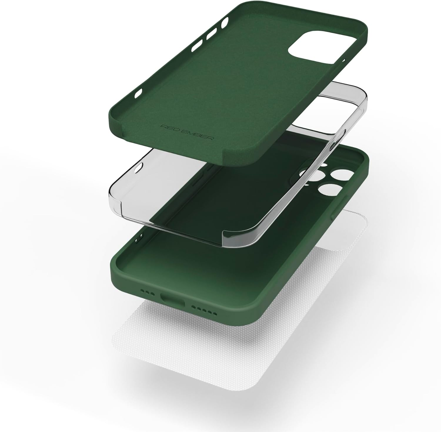 Red Ember Shockproof Case for Iphone 11 Pro 5.8-Inch, Ultra Slim Protective Liquid Silicone Matte Finish Phone Case with Soft Anti-Scratch Microfiber Lining (Green) - Blue image number 7