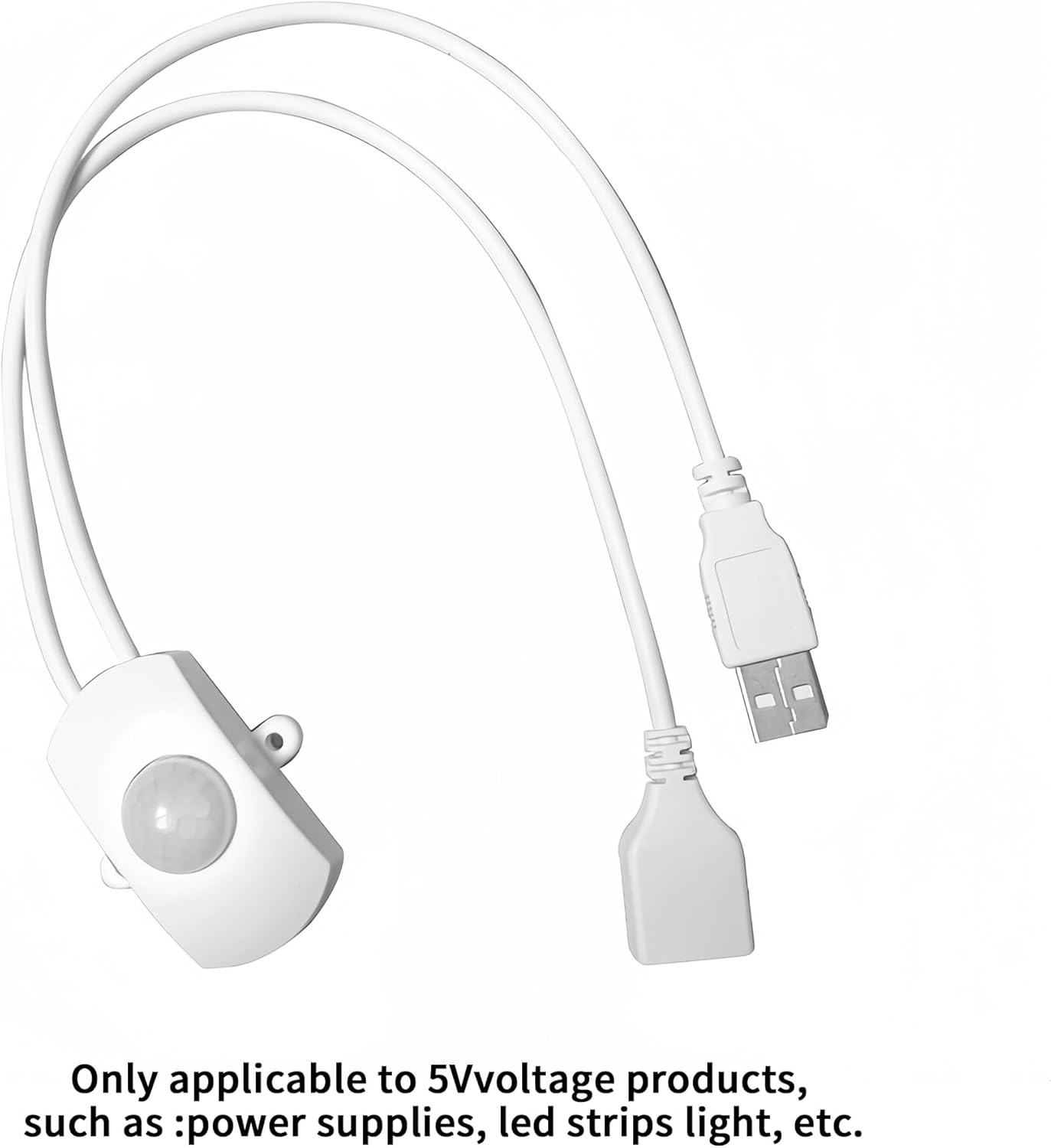 Clearhill 2Packs 5V Motion Sensor Switch with USB Male and Female Connector(White),Automatic Sensor Switch for Indoor DIY LED Lighting,Such as Kitchen,Such as Kitchen,Cloakroom,Etc. image number 7