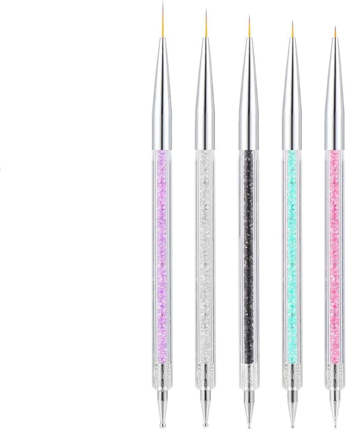 1Nails Arts Brushes 5Pcs UV Painting Design Brush Pen Nail Dotting Painting Drawing Pen image number 2