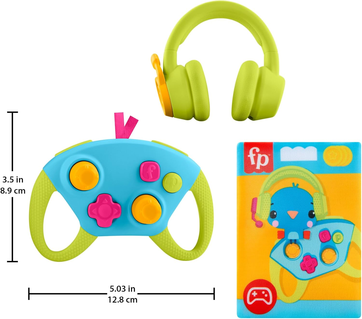 Fisher-Price Newborn Toys Level-Up Little Gamer Gift Set, Baby Rattle Teether & Crinkle Activities for Infants Ages 3+ Months image number 4