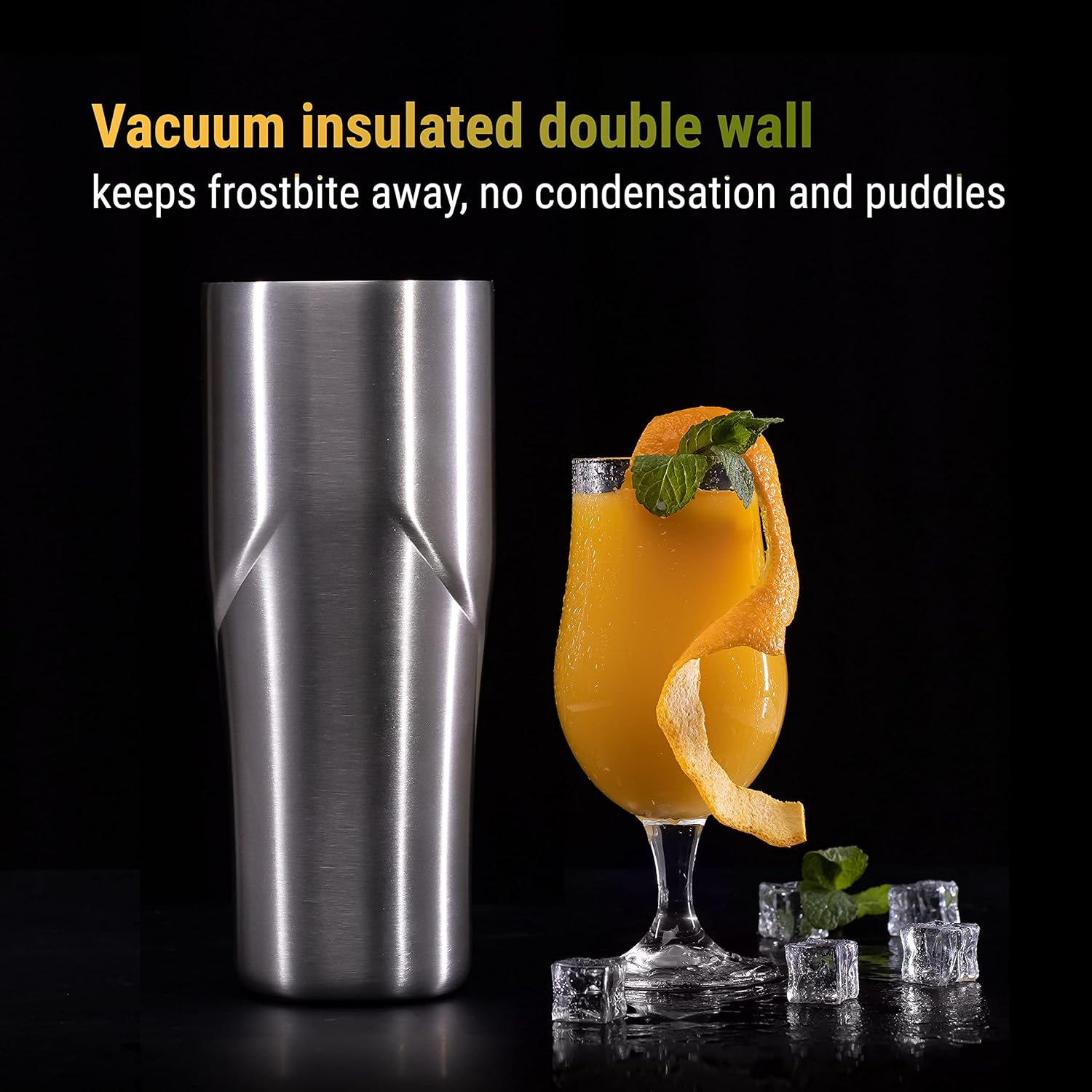 Lexenic 24Oz Vacuum Insulated Hybrid Cocktail Shaker - Premium 18/8 Stainless Steel - Martini Shaker Set - Drink Shaker with Strainer- Cocktail Shaker Set for Home Bar,Travel,Gift - Type E image number 6