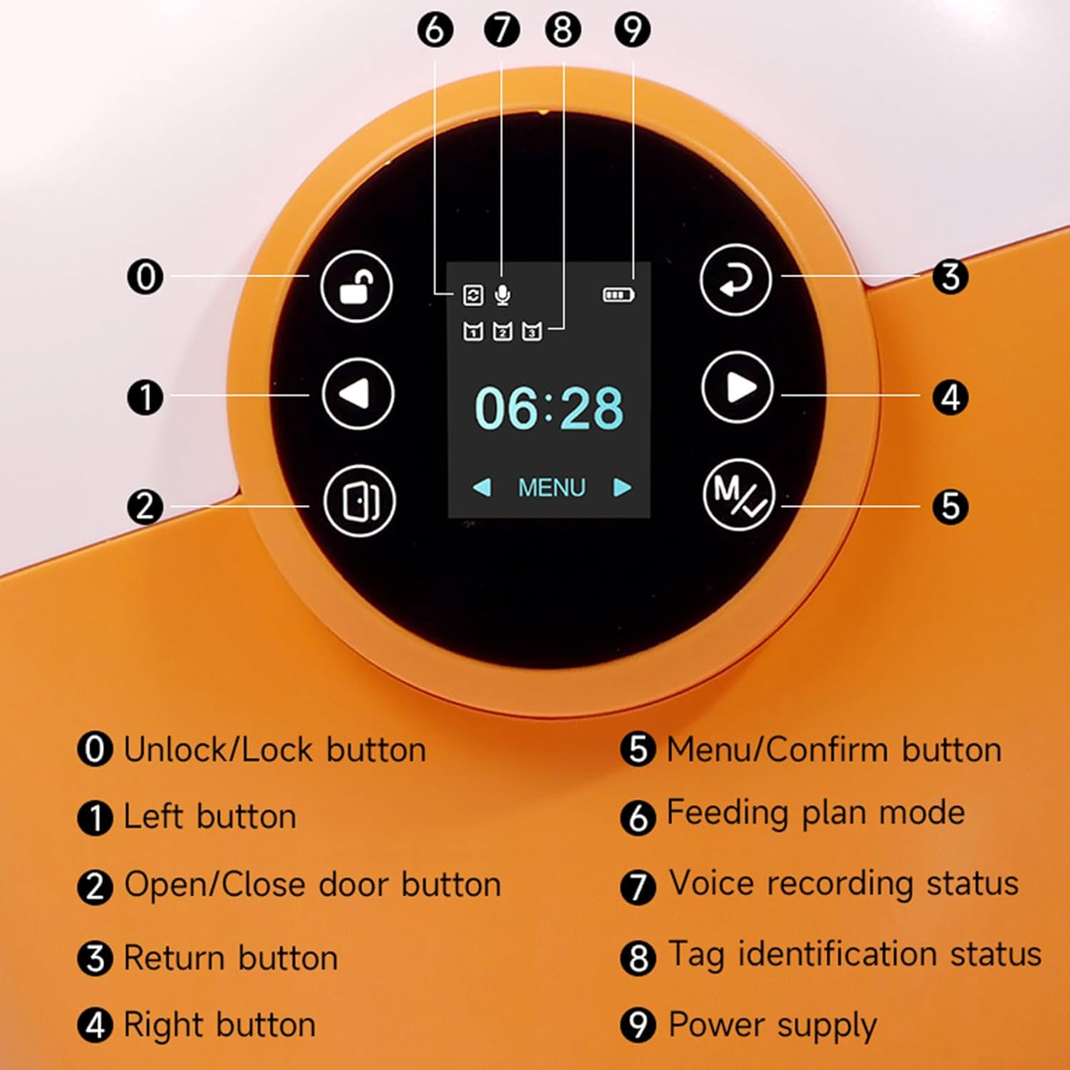 AUTENS RFID Automatic Cat Feeders, Automatic Pet Feeder for Cats and Small Dogs, for Separate Dietary Needs, Prevent Food Stealling with Light Collar Tag image number 1