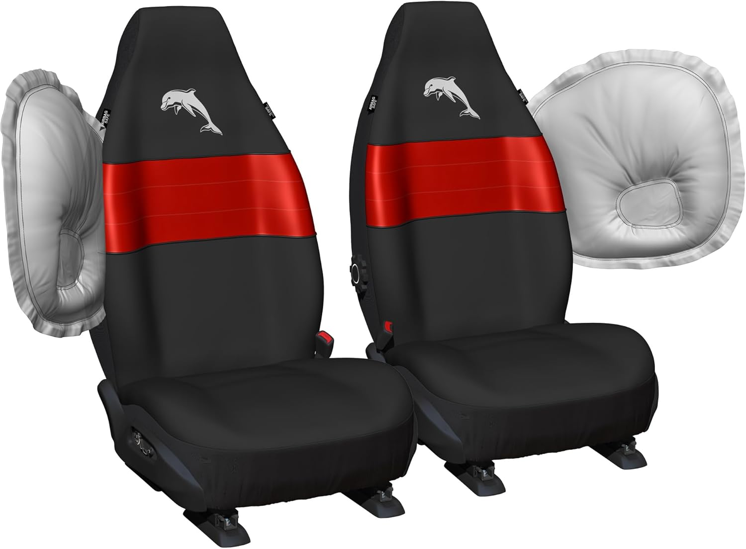 Sperling Redcliffe Dolphins Official NRL Seat Covers Airbag Compatible image number 1