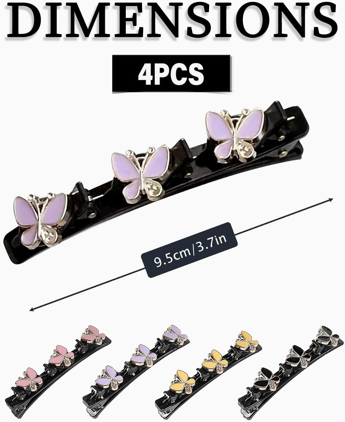 MOPZIJA 4 X Hummingbird Hair Clip with Crystal Flower, Rhinestones Hair Clip for Women, Braided Hair Clips, Hair Pin Duck Beak Clip, Fashionable Double Layer, Hair Clips Hair Accessories