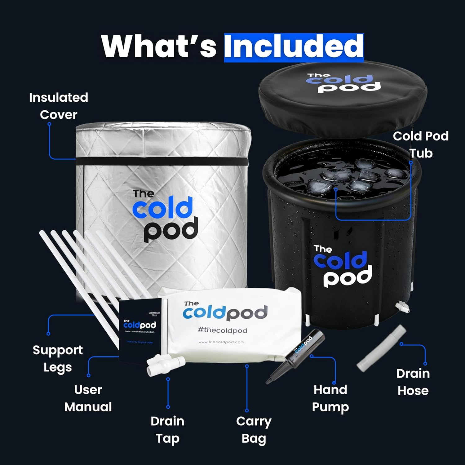 The Cold Pod Ice Bath for Athletes with Cover: 85 Gallons Cold Plunge Tub for Recovery, Multiple Layered Portable Ice Bath Plunge Pool image number 2