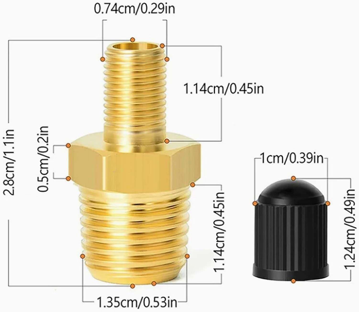 EFGTEK 1/4" NPT Tank Valve, Anti-Corrosion Brass for Schrader Valve with 1/4" Male Npt,Using for Air Compressor Tanks image number 5