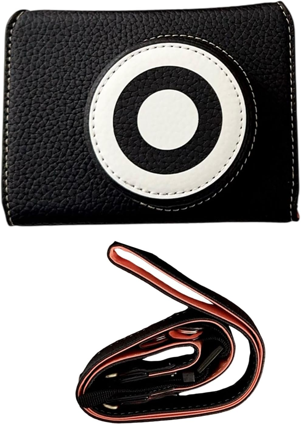 Jectse Camera Case Fit for FUJIFILM XE5, PU Leather Crossbody Camera Bag, Including Half Case Flip Cover and Adjustable Shoulder Strap (Orange)