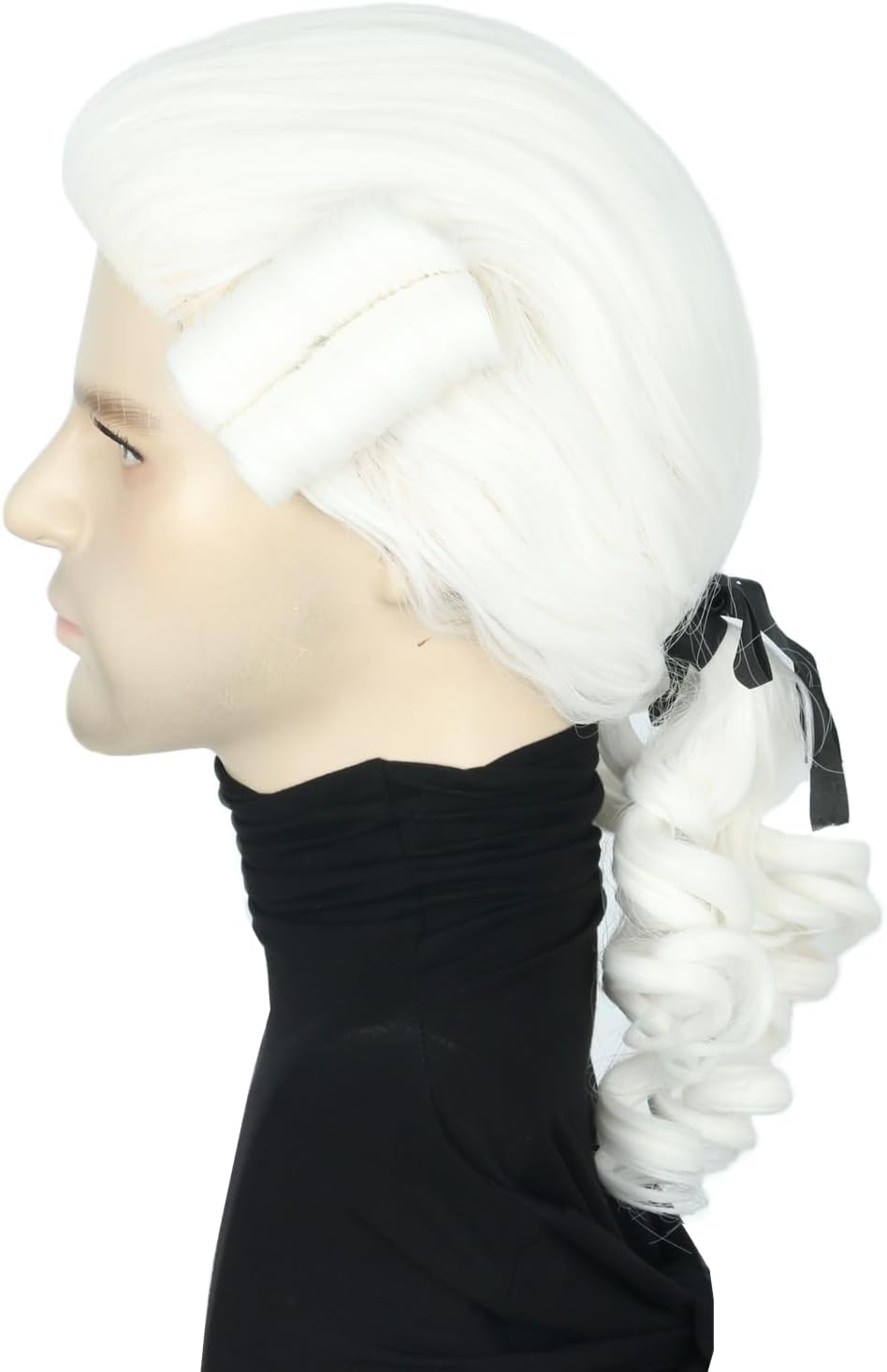 Topcosplay Men or Women Colonial Historical Judge Costumes Wig White Halloween Party Wigs image number 1