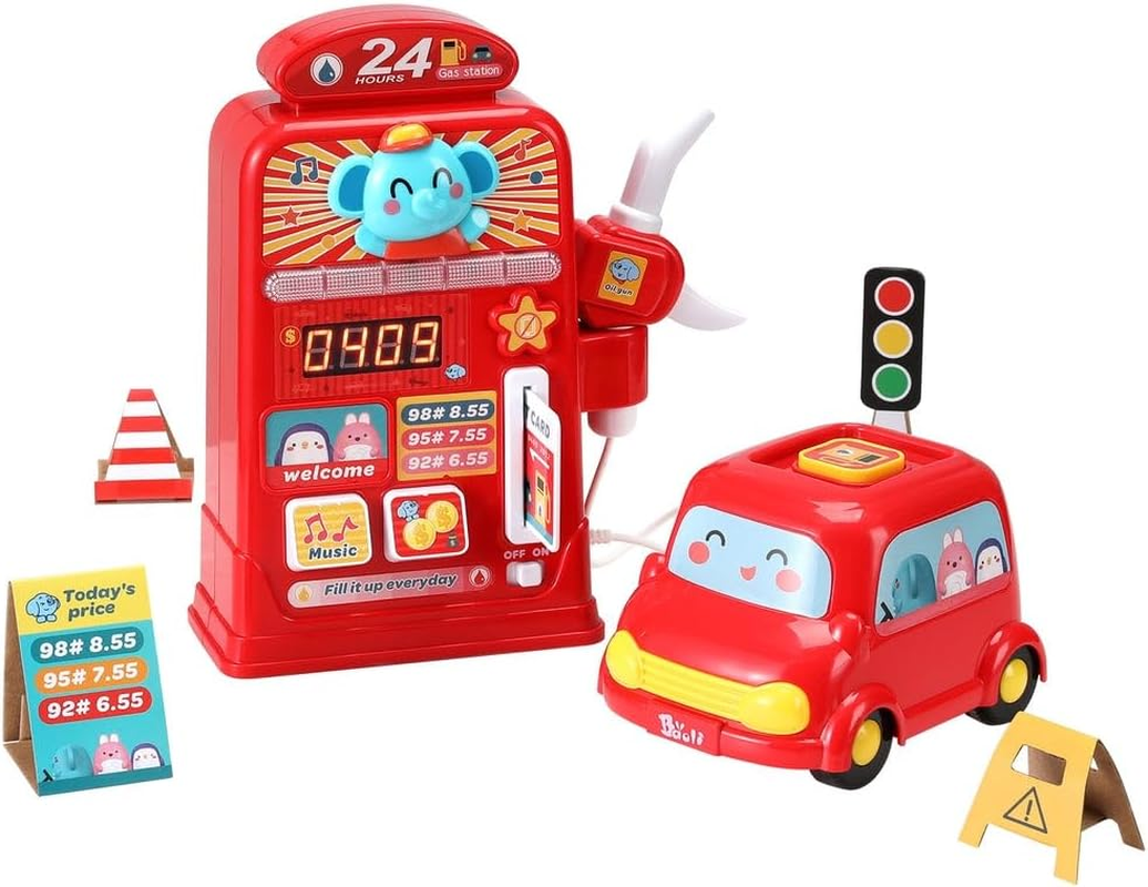 Keezi Kids Gas Petrol Station Pumper Pretend Play Toys Car Music Card Playset image number 2