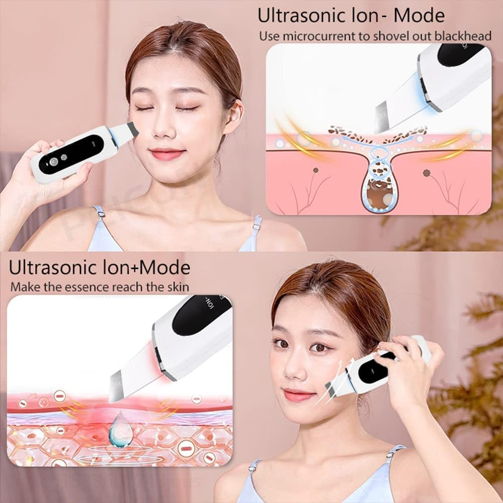Ultrasonic Skin Scrubber Peeling Blackhead Remover Deep Face Cleaning Ultrasonic Ion Ance Pore Cleaner Facial Shovel Cleanser image number 5