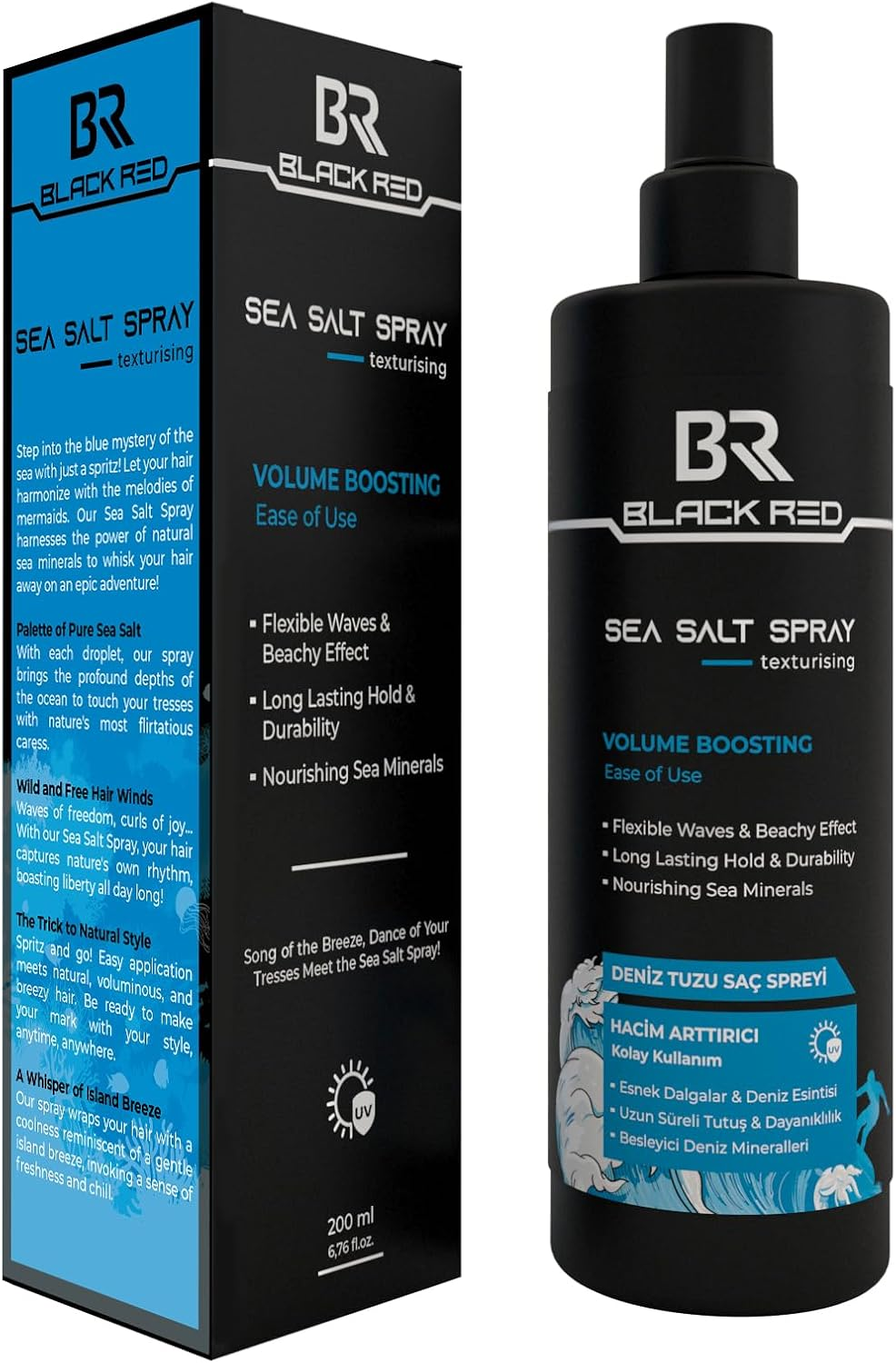 Black Red&reg; Beach Matt Texture Sea Salt Hair Spray, Medium Hold, UV Protection, 200 Ml