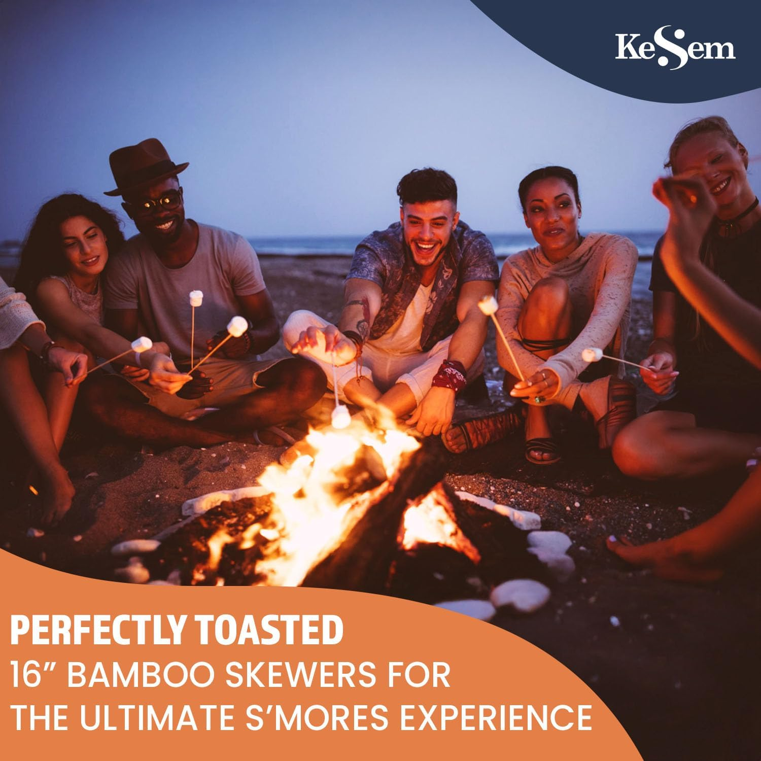 100Pcs 16" Long Bamboo Skewers Sticks for Grilling BBQ Kabob Barbecue Marshmallow Roasting Stick 4Mm Thick Natural Wooden Smore Sticks Craft (16 Inch)