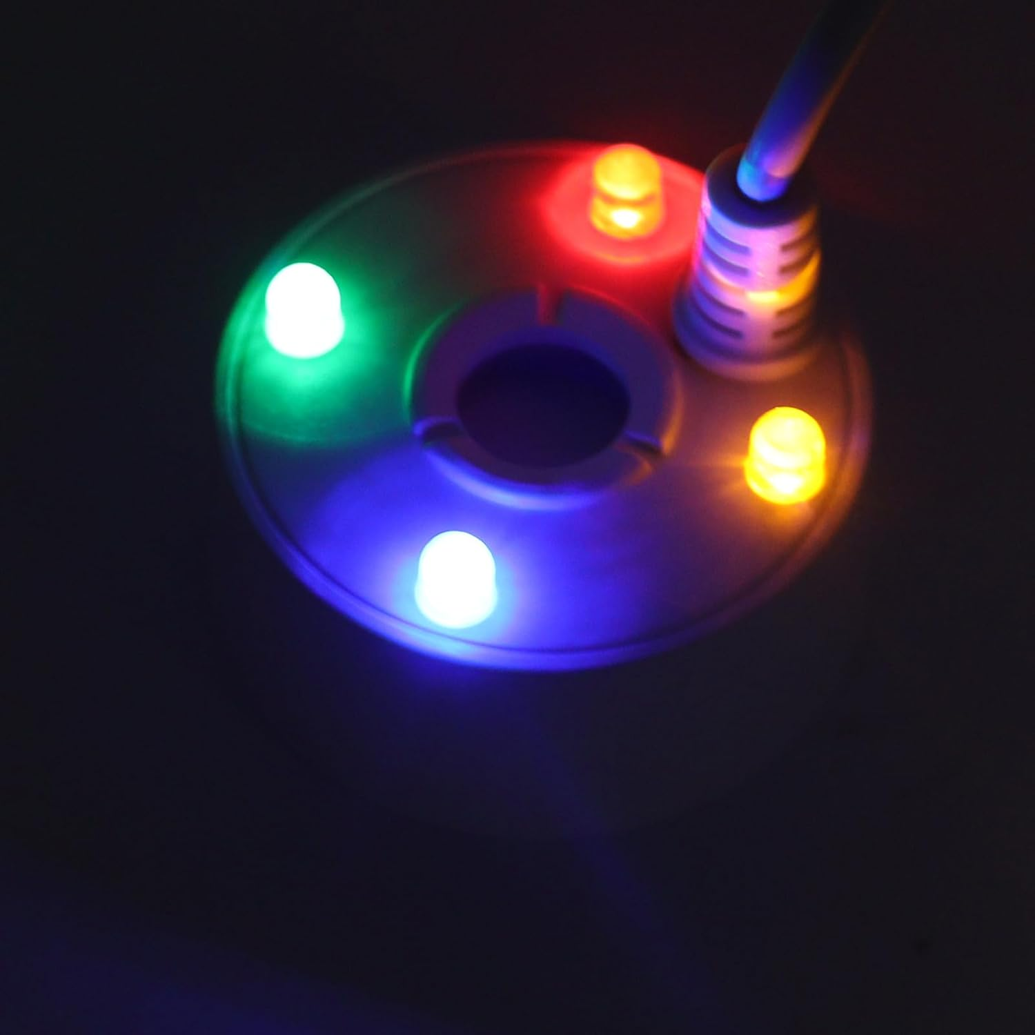 Mist Maker USB Colorful LED Lights, 5V Ultra Sound Fountain Atomizer for Pond Rockery Fish Tank Sink, Small Fog Machine, Mist Maker Fogger with Led Lights (White) - Black image number 3