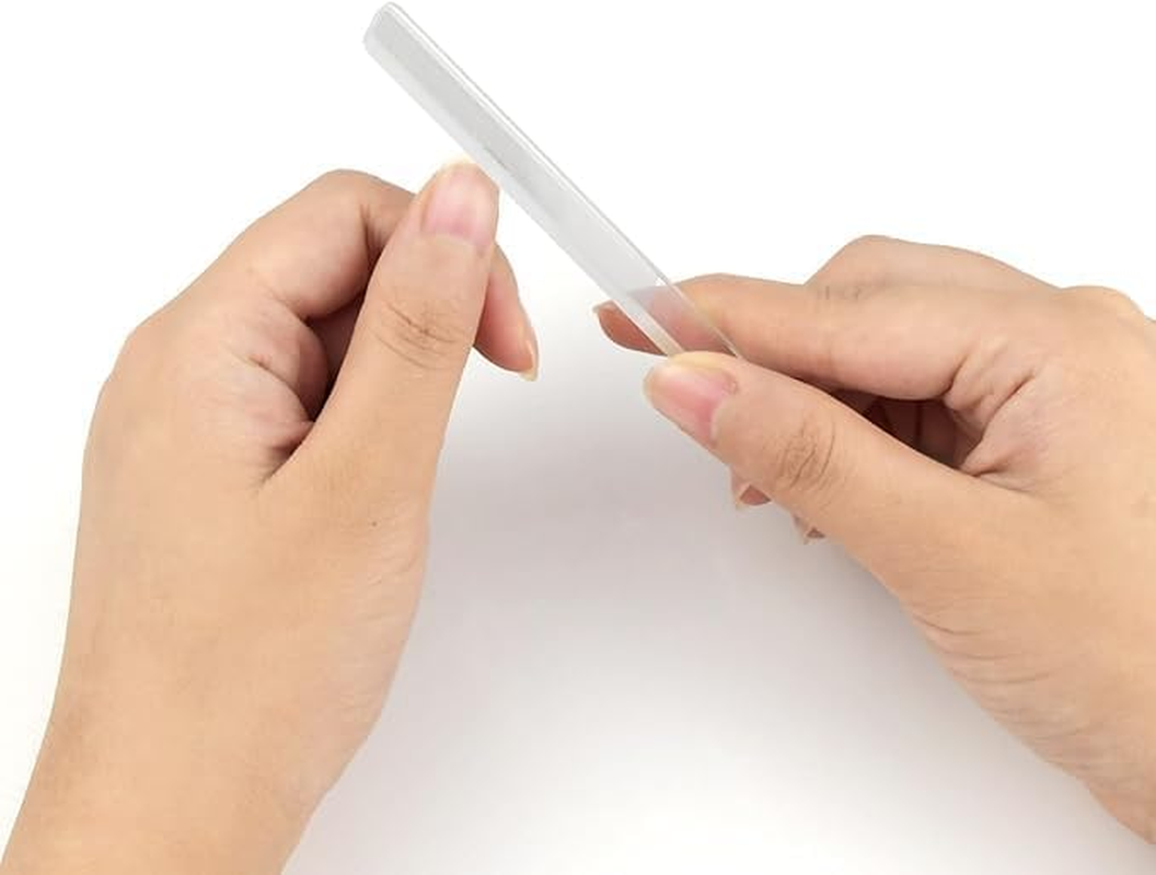 4 Pack Glass Nail File Shiner Files Kit Crystal Nail Buffer Polisher Multi-Purpose Nail Buffer with Case Manicure Toolsfor Women Men Acrylic Natural Nail