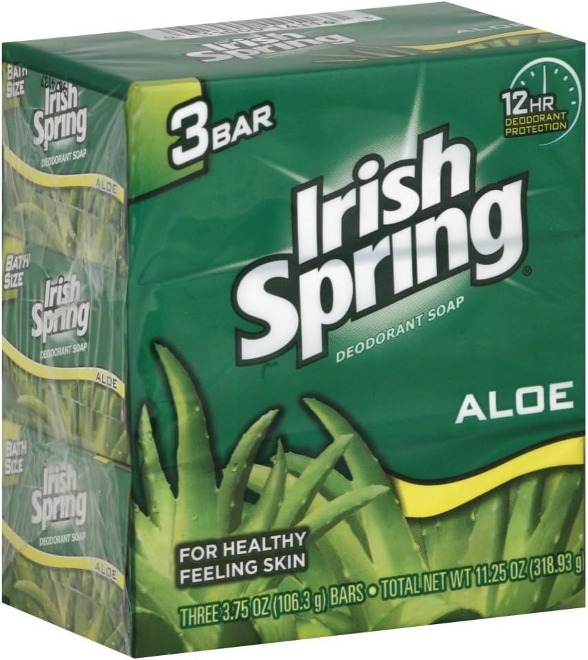 Irish Spring Deodorant Soap Aloe 105 G 3-Count (Pack of 3)
