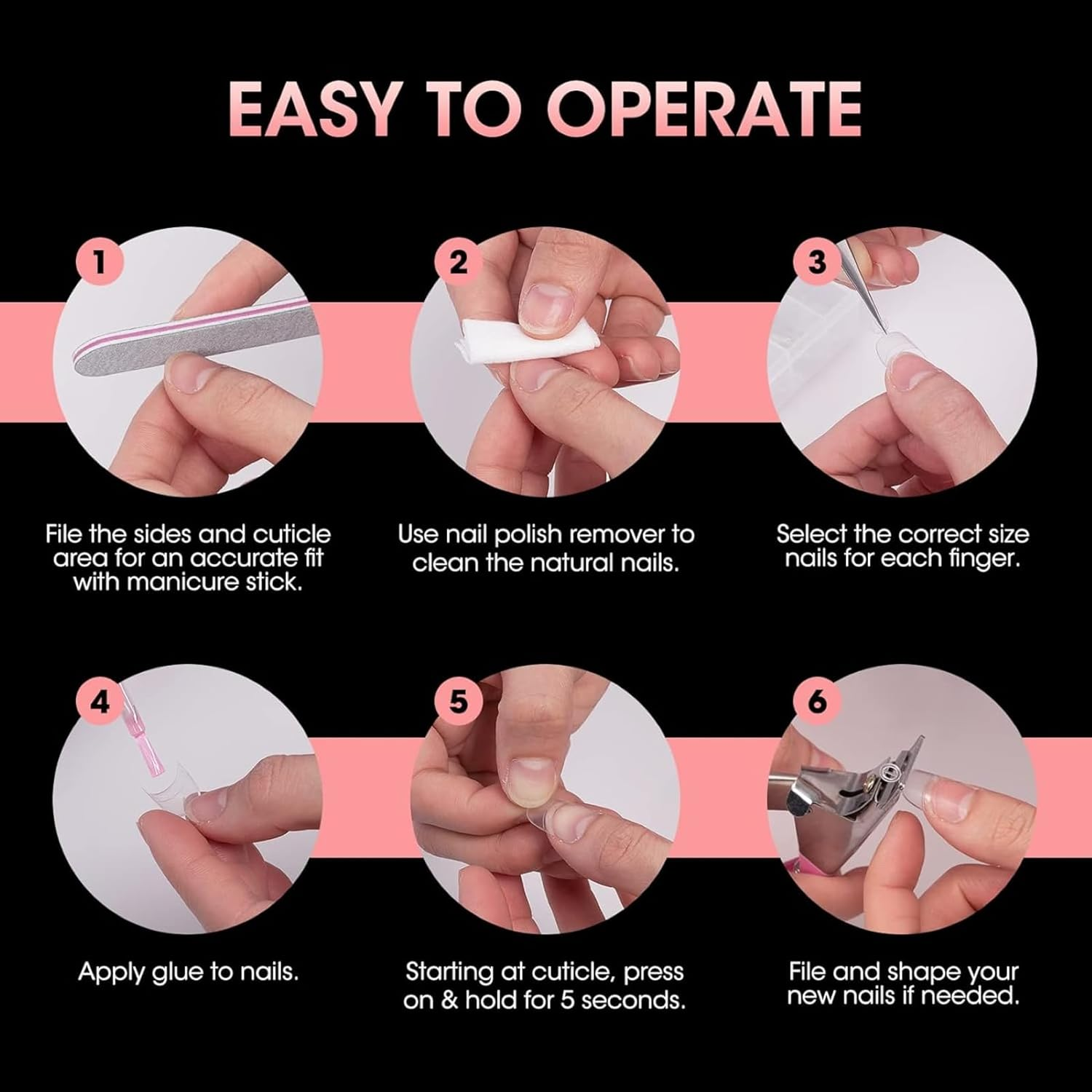 AYAITEE 600Pcs Short Almond Nail Tips, Half Cover Clear Fake Nails, 12 Sizes Pre-Shaped Soft Gel Artificial Nail Extensions for Home DIY & Salon Use image number 4