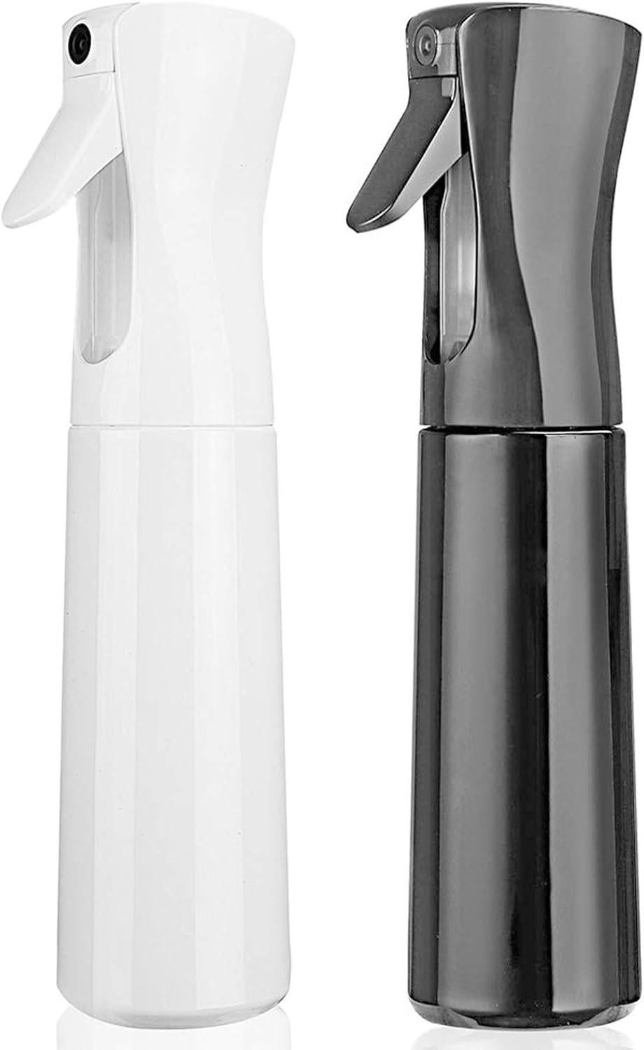 Hair Spray Bottle Empty Plastic Trigger Spray Bottle Refillable Fine Mist Sprayer Bottle 2 Pack 10Oz /300Ml for Hair Styling, Cleaning, Garden Continuous Water Mister (Black&White) image number 3