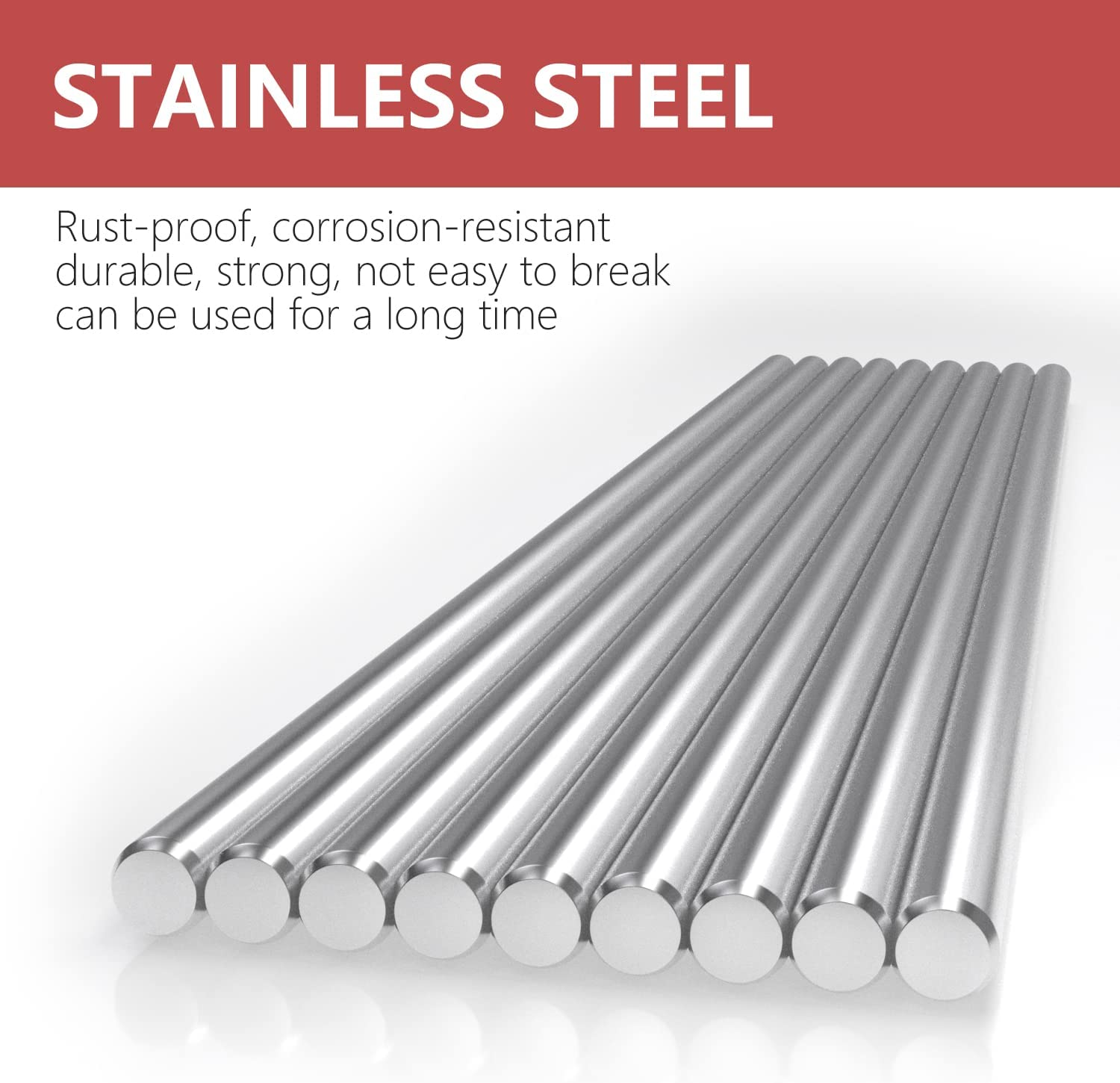 EKIND 10Pcs round Axles Shaft Rod/Straight Metal round Shaft Rod Bars for DIY Model Toy, RC Car, RC Helicopter Airplane (3Mm X 150Mm) - 3Mm*100Mm image number 5