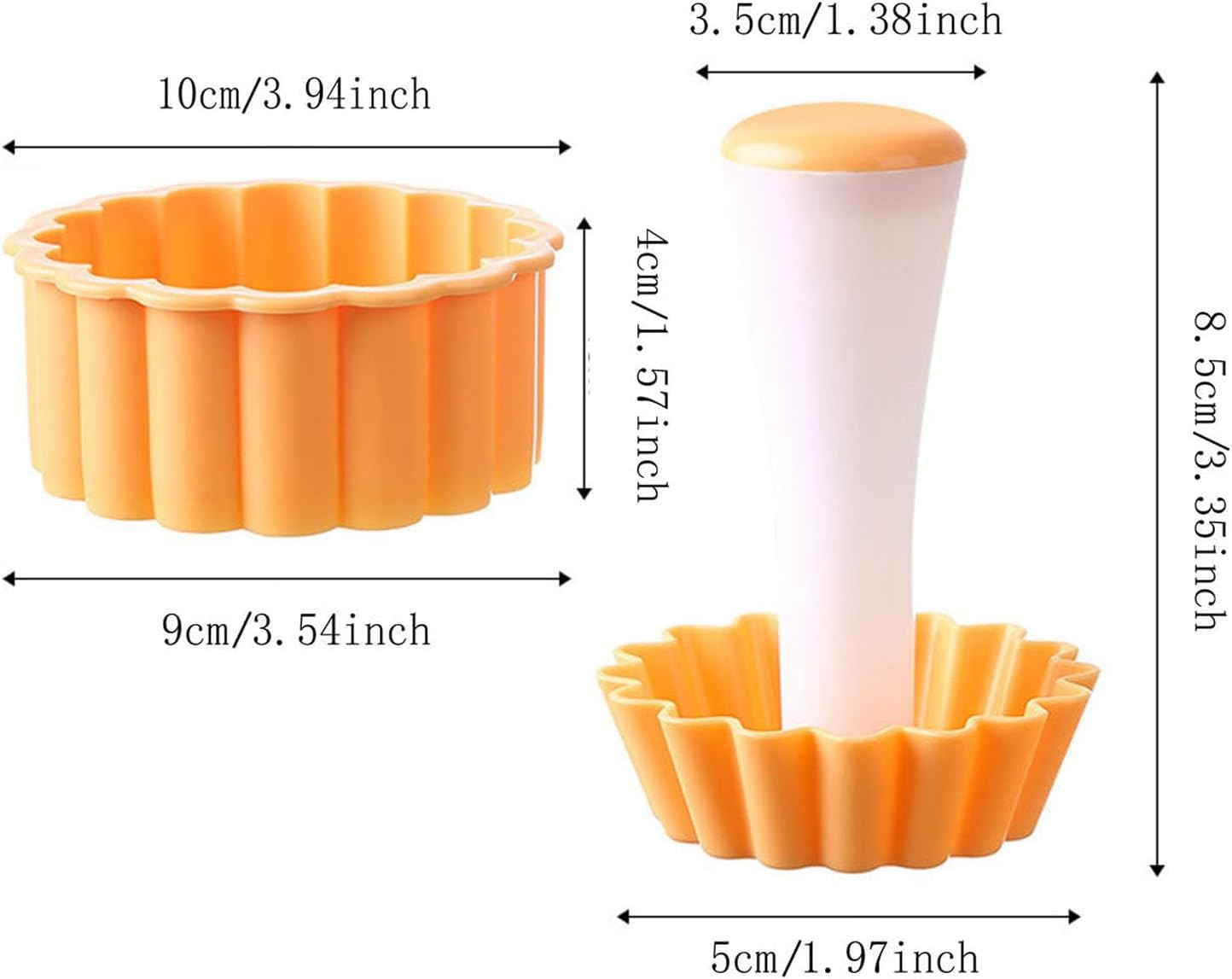 Shengsenfu Pastry Dough Tamper Kit, round Tart Shell Molds, Tart Press Tool Pastry Dough Tamper Set, Pastry Tamper Tart Shell Set, Creative Cake Cup Presser for Cookies Pies Cupcake Muffin Baking Tool image number 5