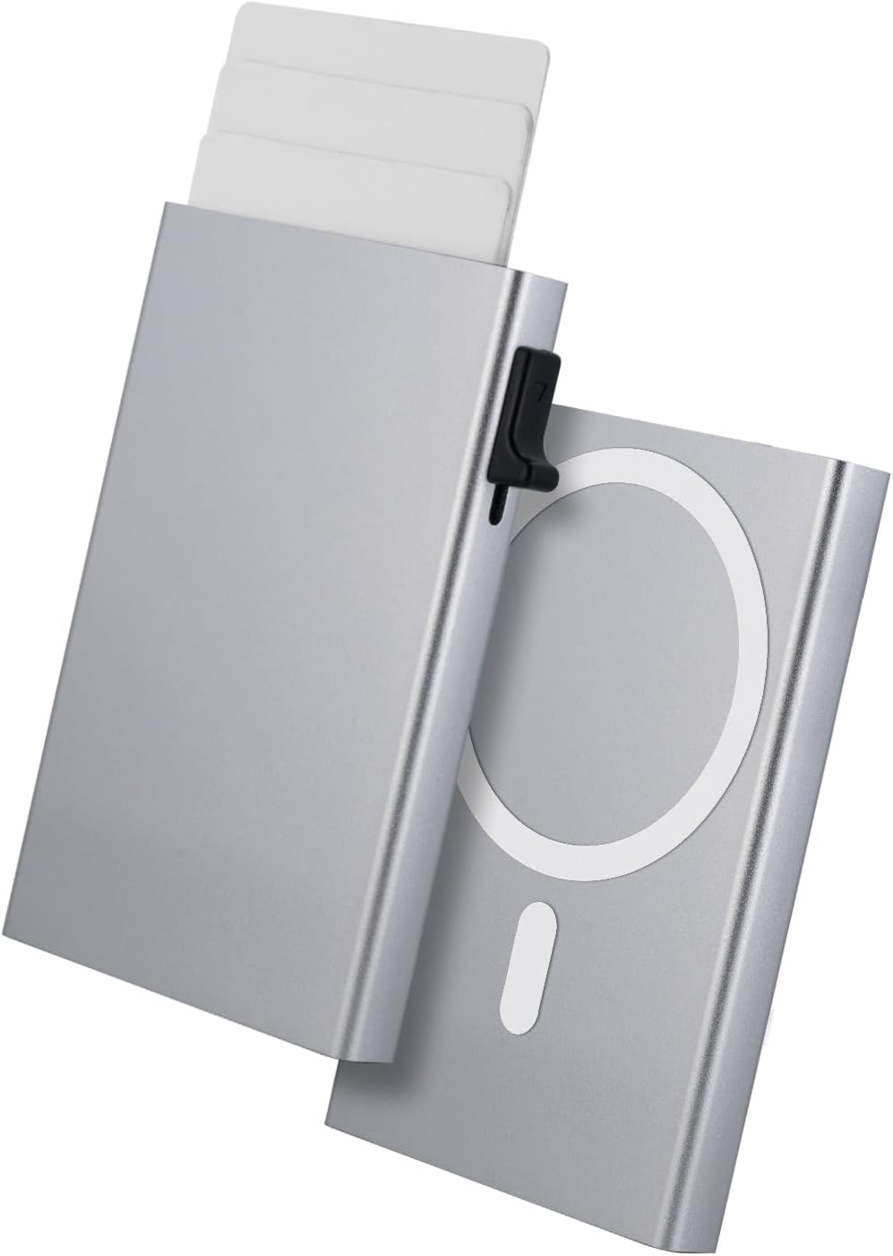 Aijohnny Magnetic Wallet Compatible with Magsafe, Durable Protective Aluminum RFID - Blocking Pop-Up 8 Card Holder for Men and Women, Compatible with Iphone 16/15/14/13/12 Series (Silver)