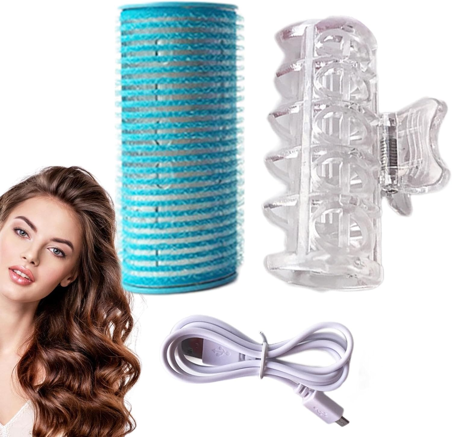 Hair Roller for Bangs,Usb Heated Hair Curler | Electric Rollers Hair Curlers, Self-Adhesive, Efficient for All Hair Types, Portable Heat Solution