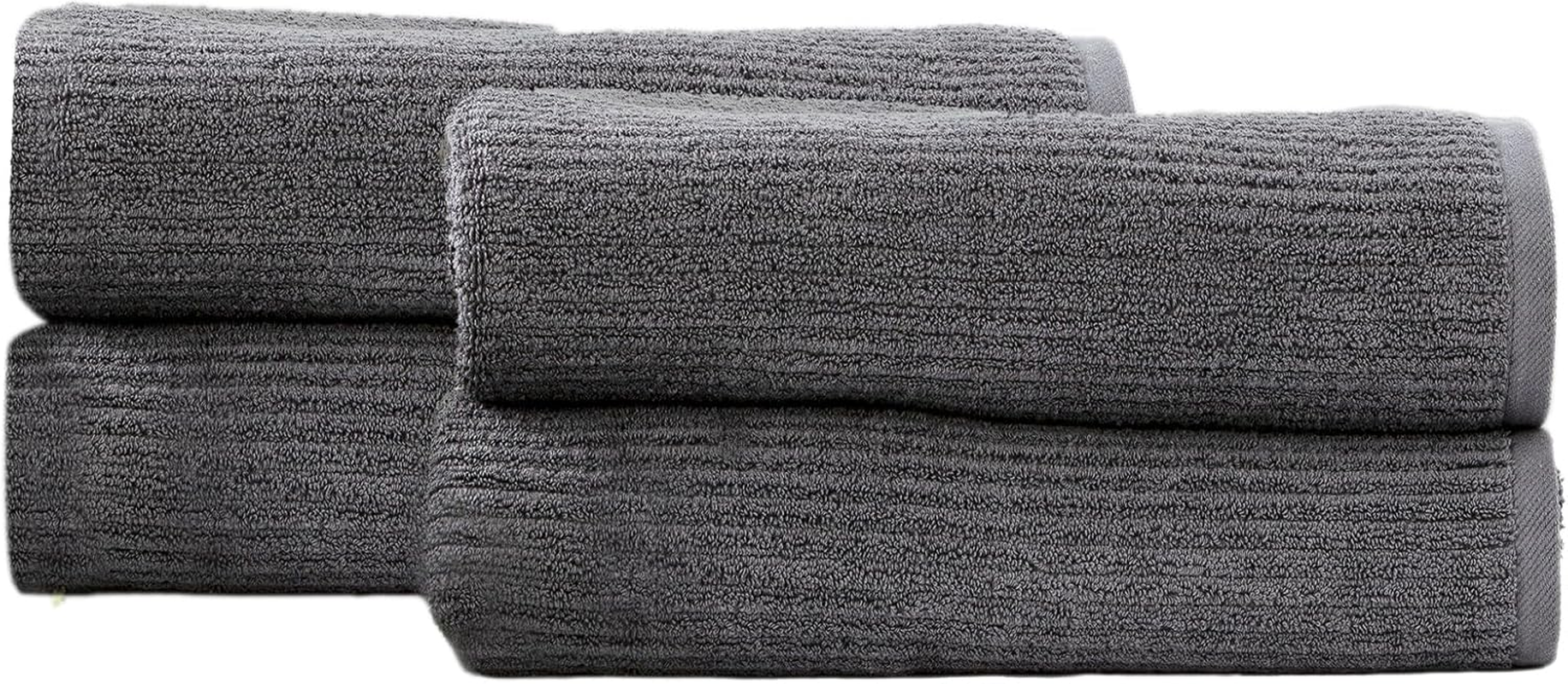 4Pc Renee Taylor Cobblestone Bath Towel/Sheet 650GSM 160Cm Cotton Ribbed Granite
