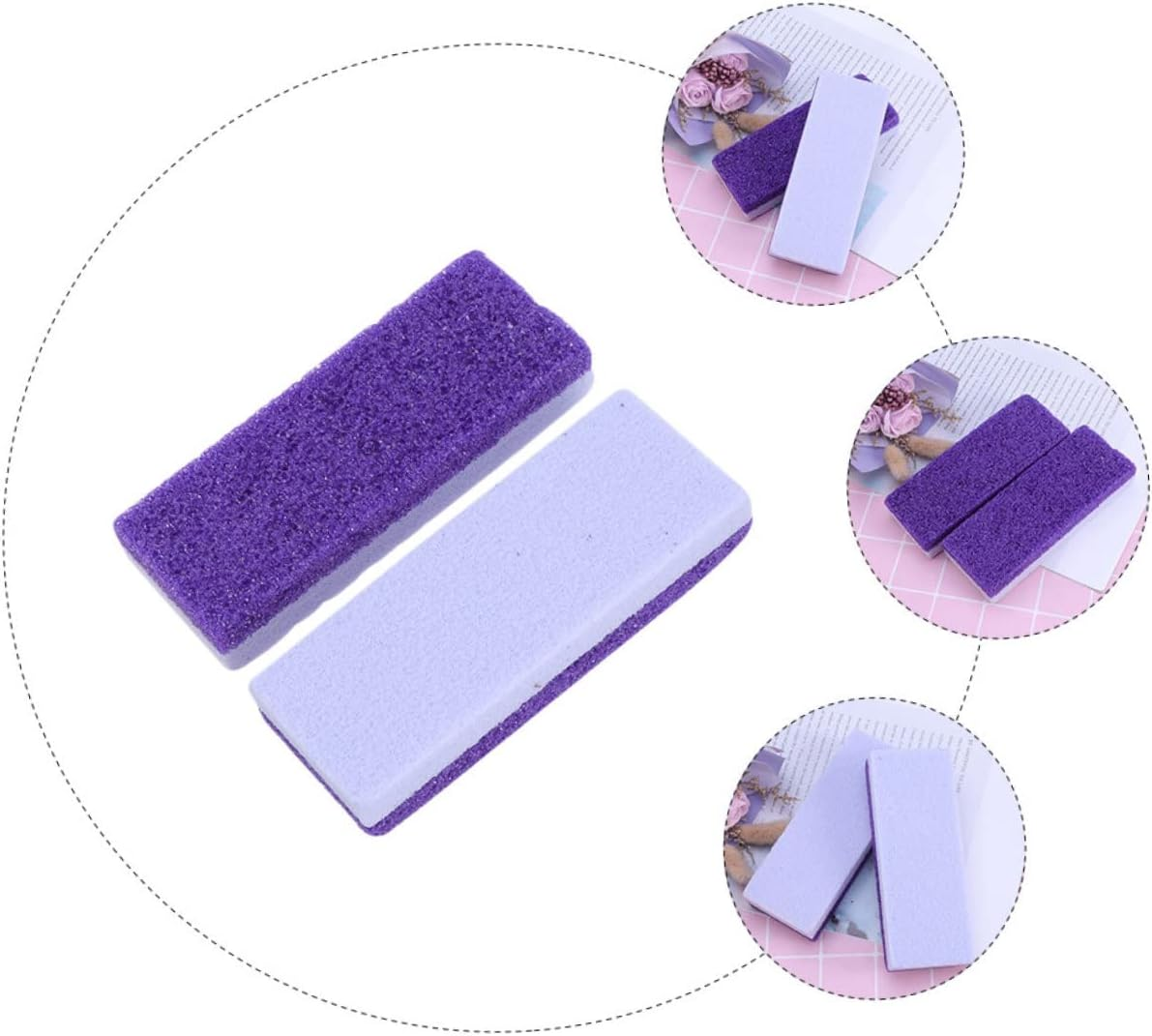 TOVINANNA 2Pcs Double-Sided Purple Foot Pumice Stone Callus Remover Dead Skin Remover Foot Care Scrubber Portable Exfoliating Tool for Smooth Heels image number 4