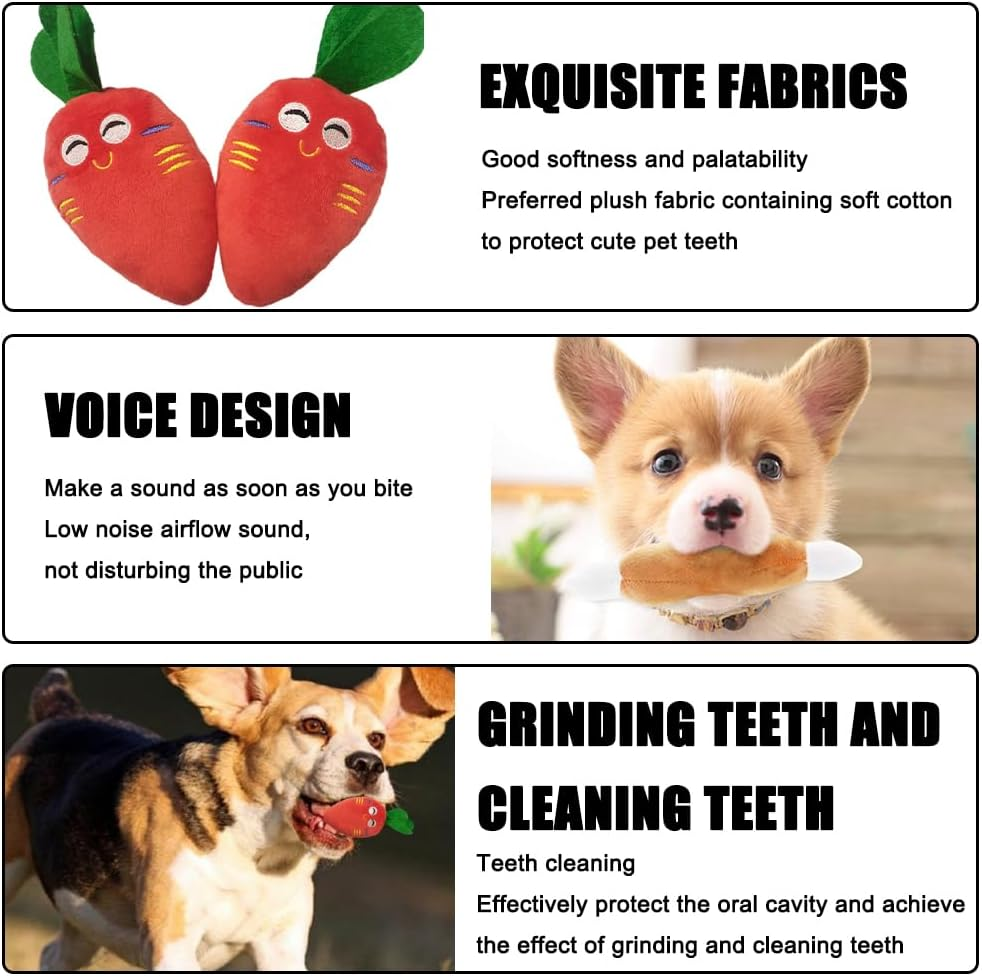 Fadcaer Squeaky Toys for Small Dogs, Interactive Chew Toy for Small Dogs, Fruits, Vegetables, Animals, Interacting Pet Teddy Toy, Small and Medium Dogs to Get Boredom