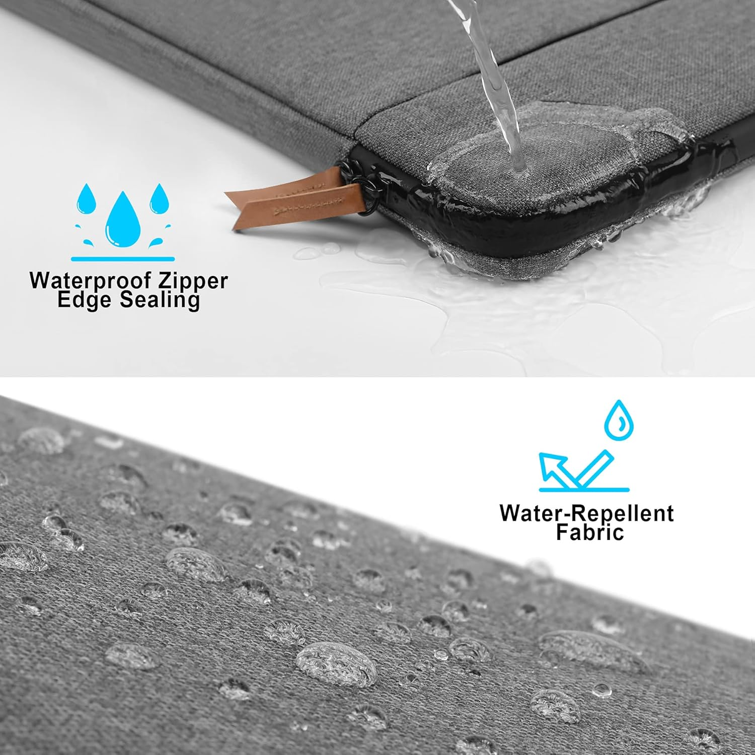 Lacdo 360&deg; Protective Laptop Sleeve Case for 15 Inch Macbook Air M4 A3241 2025, M3 A3114, M2 A2941 2024-2023, 15" Macbook Pro A1990 A1707, Dell XPS 15 plus Computer Bag with Accessory Pouch, Dark Gray image number 5