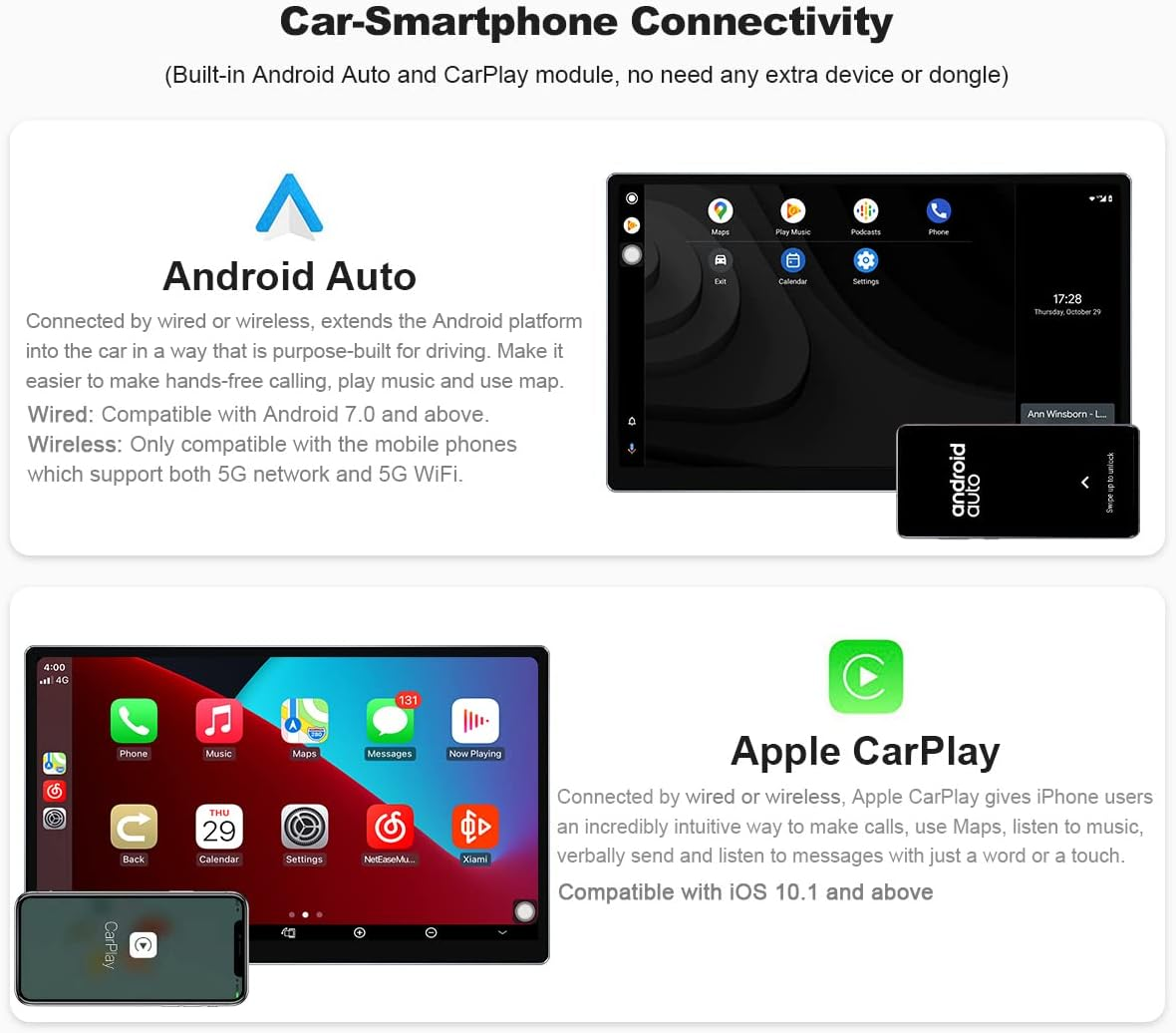 JOYING Navigation Car Stereo 11.6 Inch Octa Core Single Din Android Auto Radio Car In-Dash Navigation GPS Units with Full-Fit 1920X1080 Screen 8GB+128GB Support Bluetooth 5.1,Dvr,Obd2,Back-Up Camera image number 6