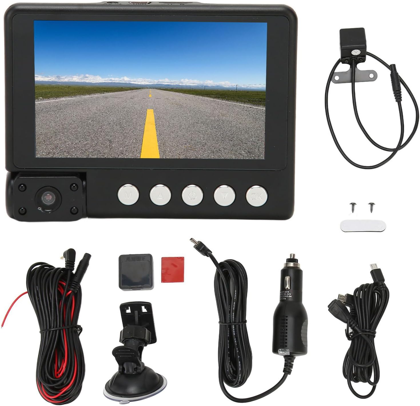 Dash Cam Front inside Rear Car Driving Recorder with 170&deg; Wide Angle 1080P HD Night Vision, Remote Wifi Monitoring, GPS Track Motion Detection G Sensor 4 Inch Touch Screen