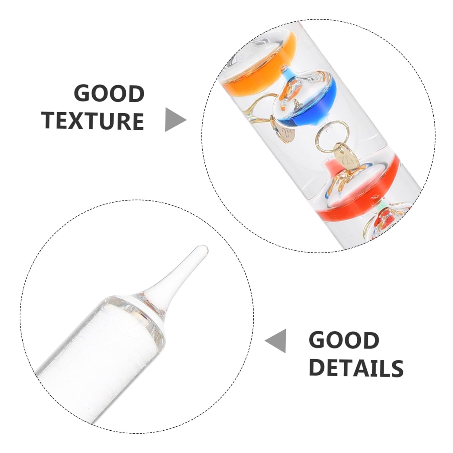 Ibasenice Galileo Thermometer with Colored Spheres Educational Desktop Ornament and Temperature Gauge Classroom Decor and Science Lover S Present Stylish Indoor Outdoor Home Office Display image number 2