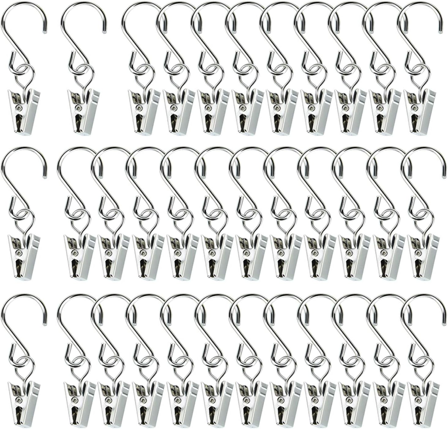 Sunmns String Lights Hangers, Stainless Steel Curtain Light Clip Outdoor Activities Wire Party Hooks, 35 Pack image number 4