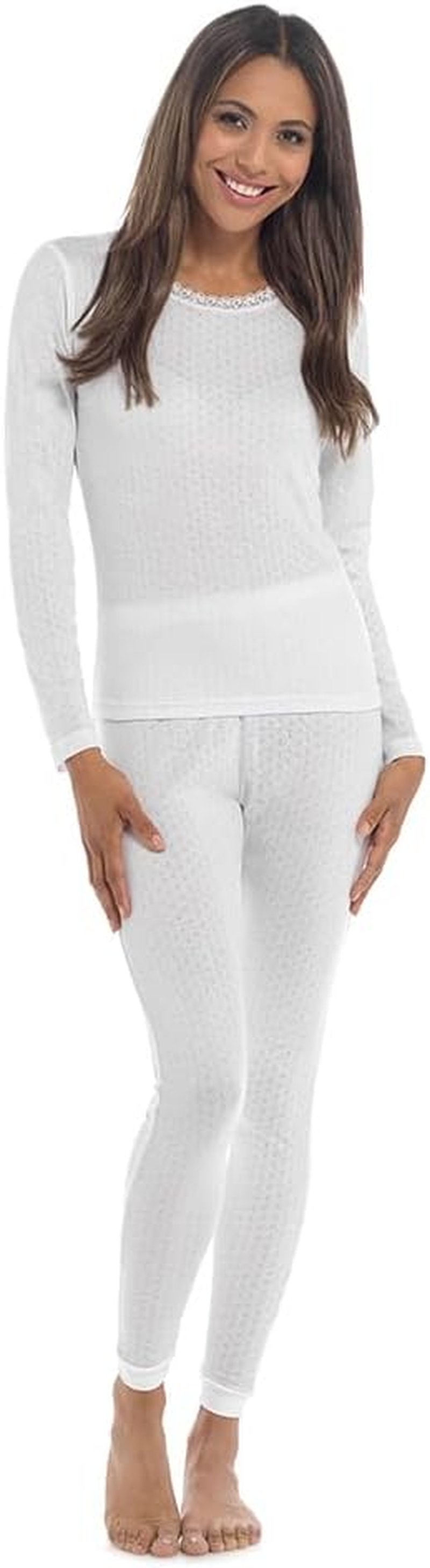 2 Pack Womens Warm Thermal Underwear Long Sleeve, Short Sleeve, Sleeveless Vest and Long Johns image number 6